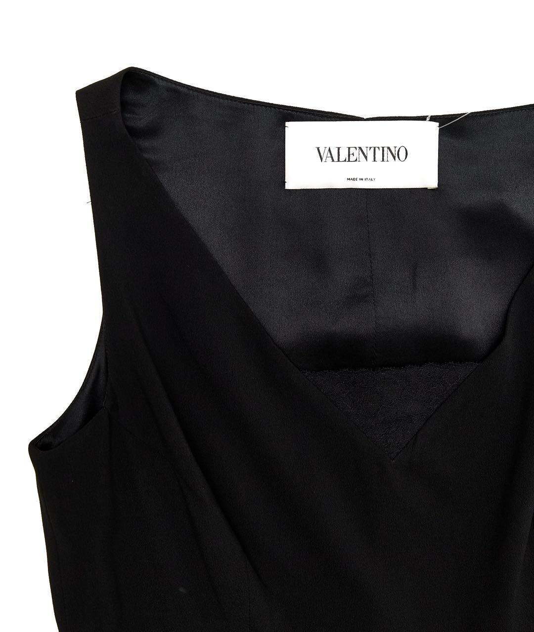 VALENTINO Черное ацетатное повседневное платье, фото 3