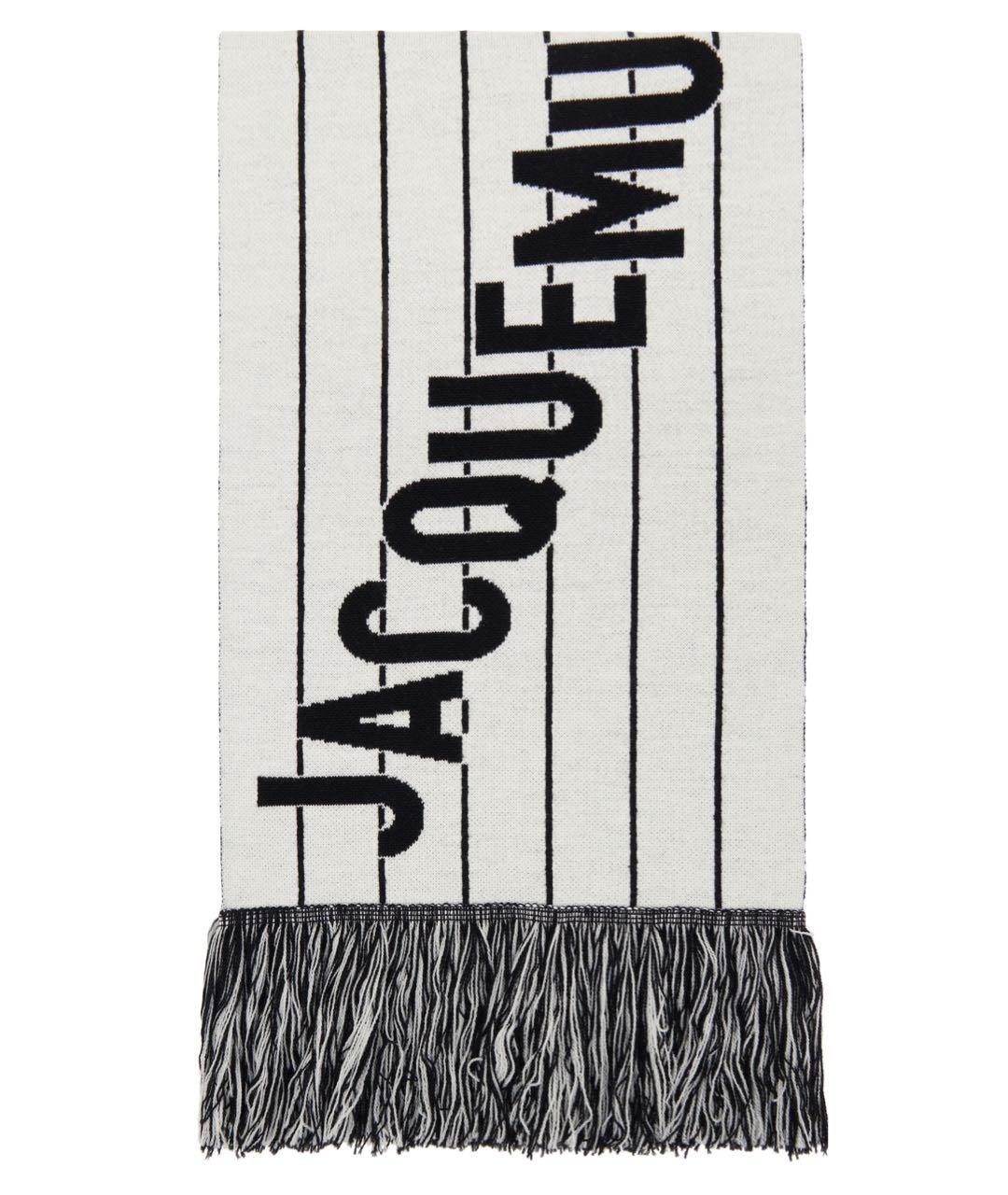 JACQUEMUS Белый шерстяной шарф, фото 3