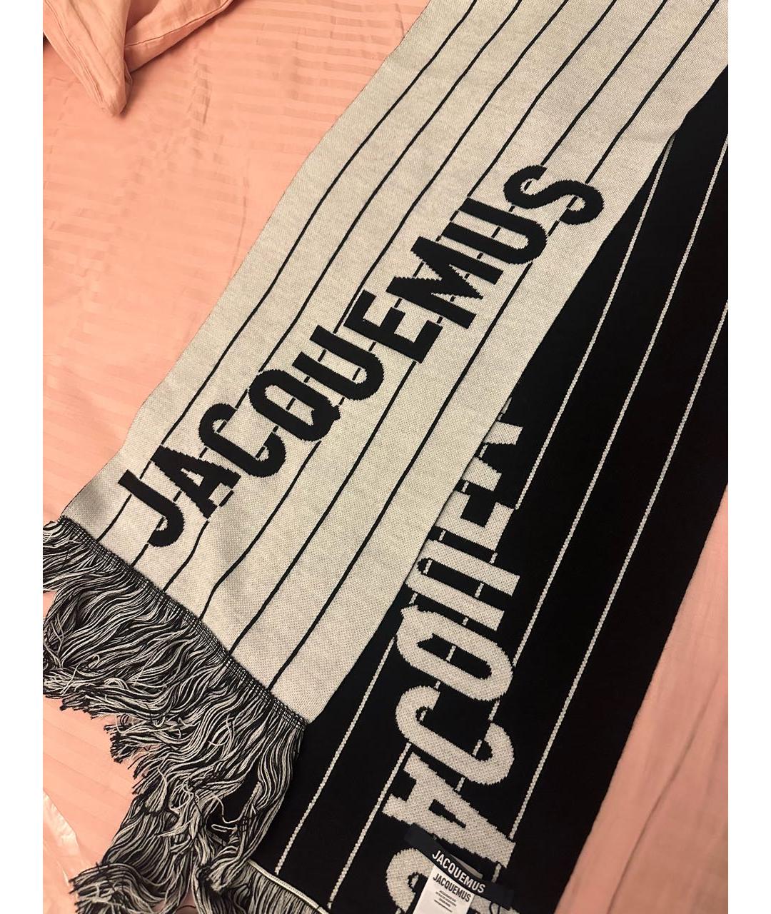 JACQUEMUS Белый шерстяной шарф, фото 4