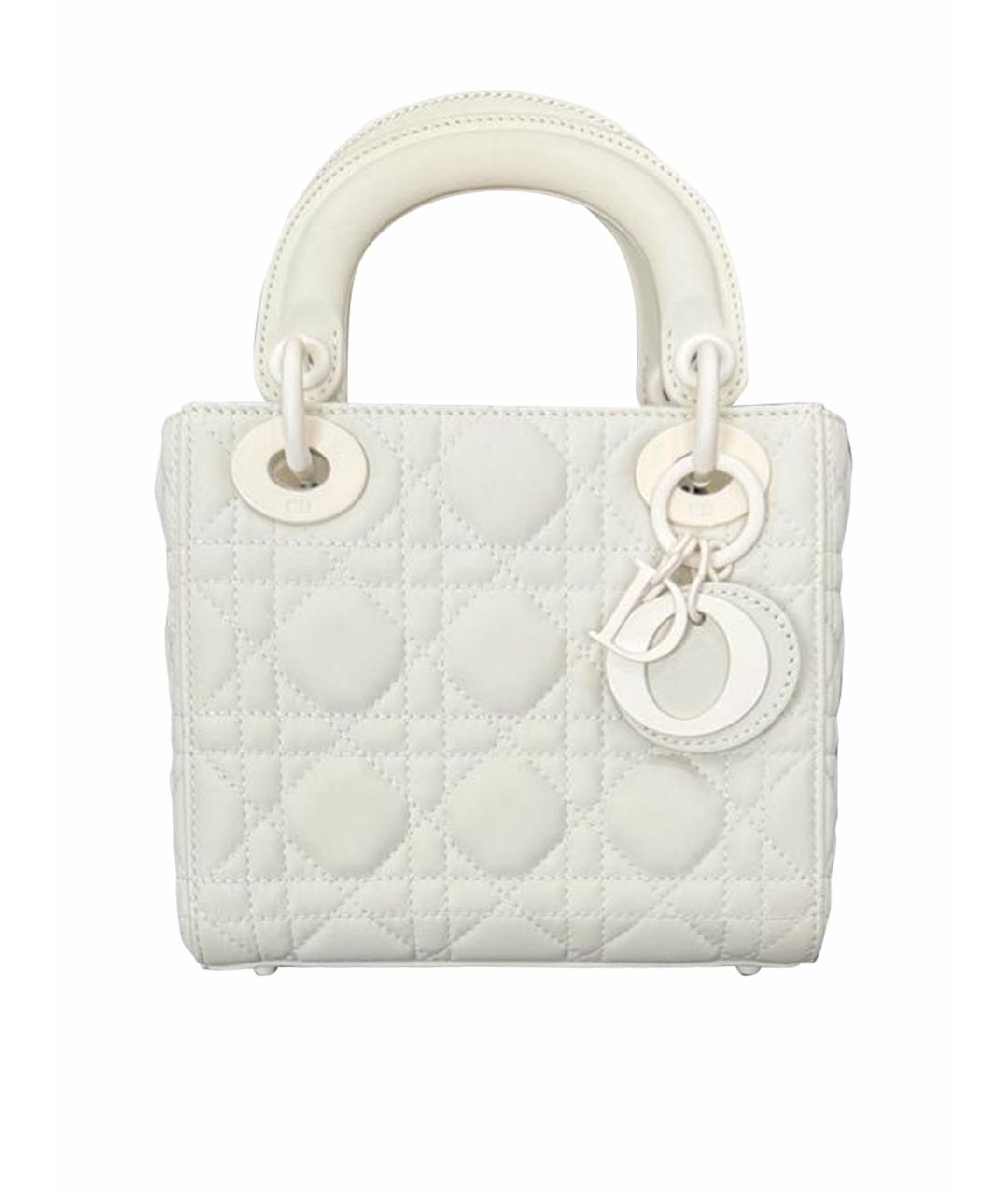 CHRISTIAN DIOR Белая кожаная сумка через плечо, фото 1