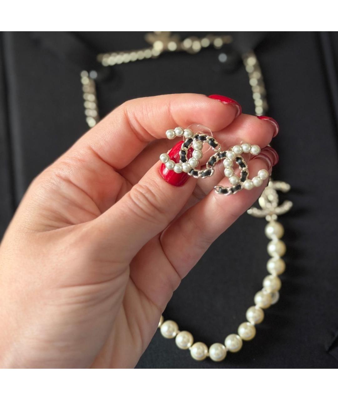 CHANEL Черные металлические серьги, фото 3