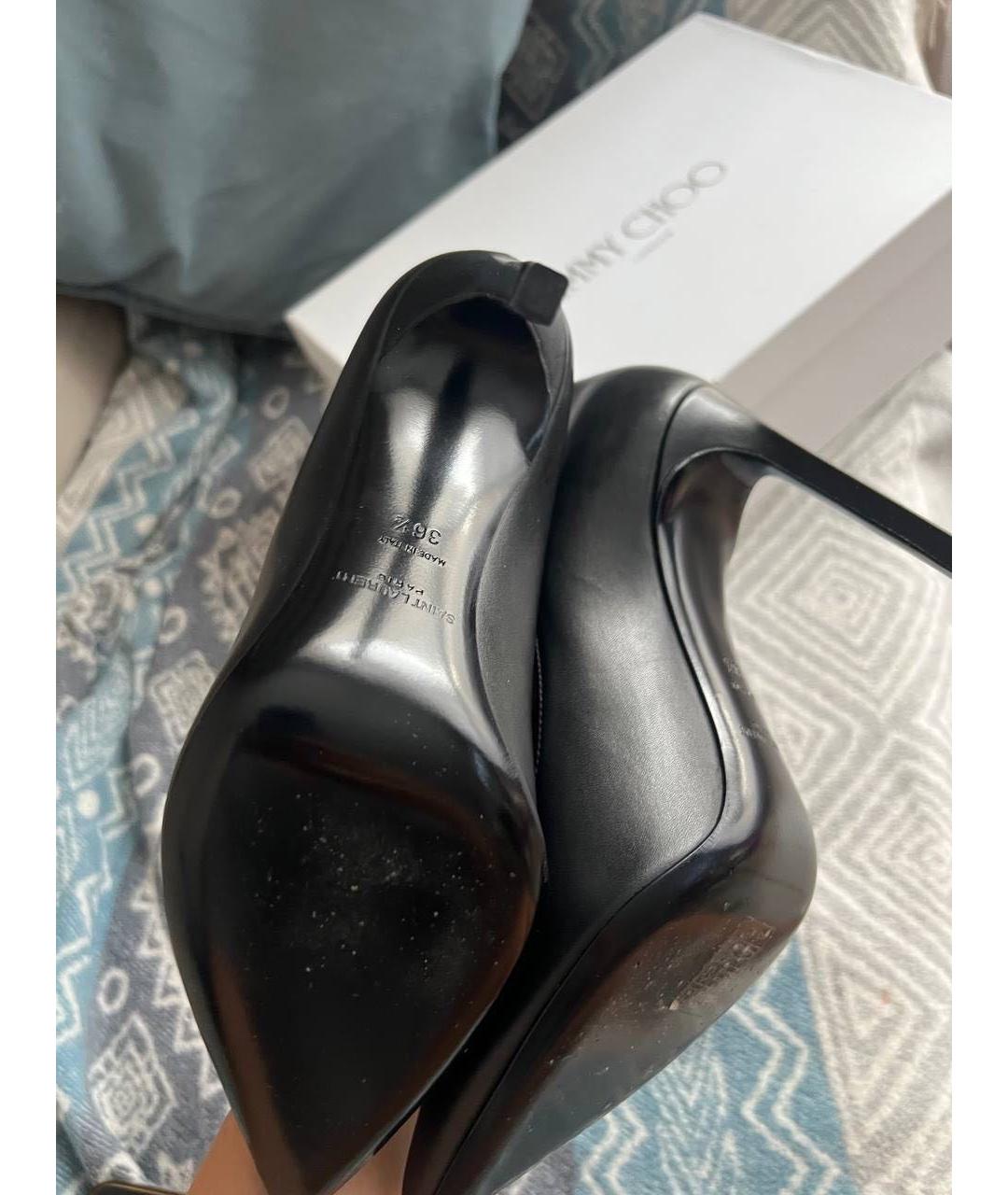 SAINT LAURENT Черные кожаные туфли, фото 5
