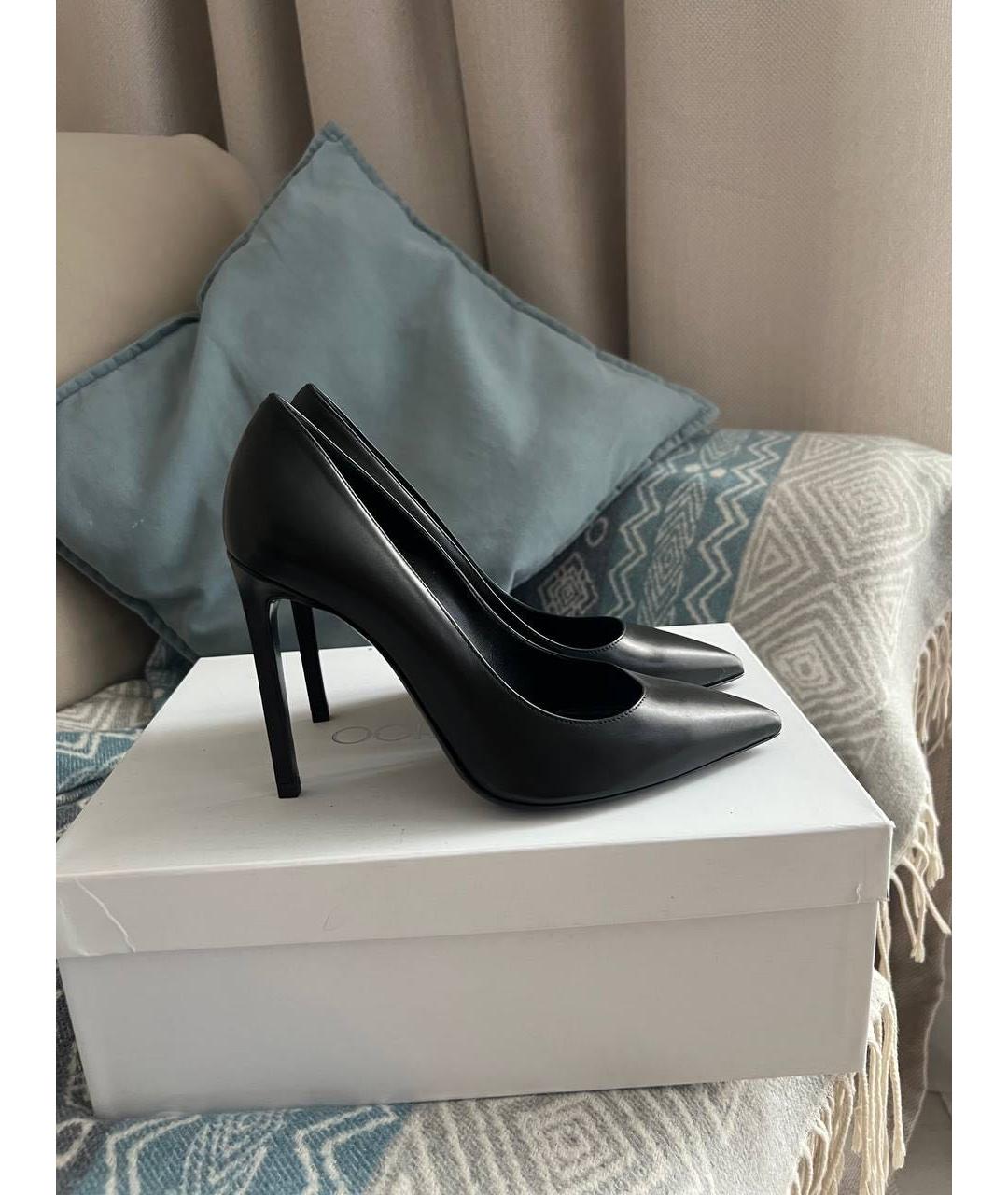 SAINT LAURENT Черные кожаные туфли, фото 6