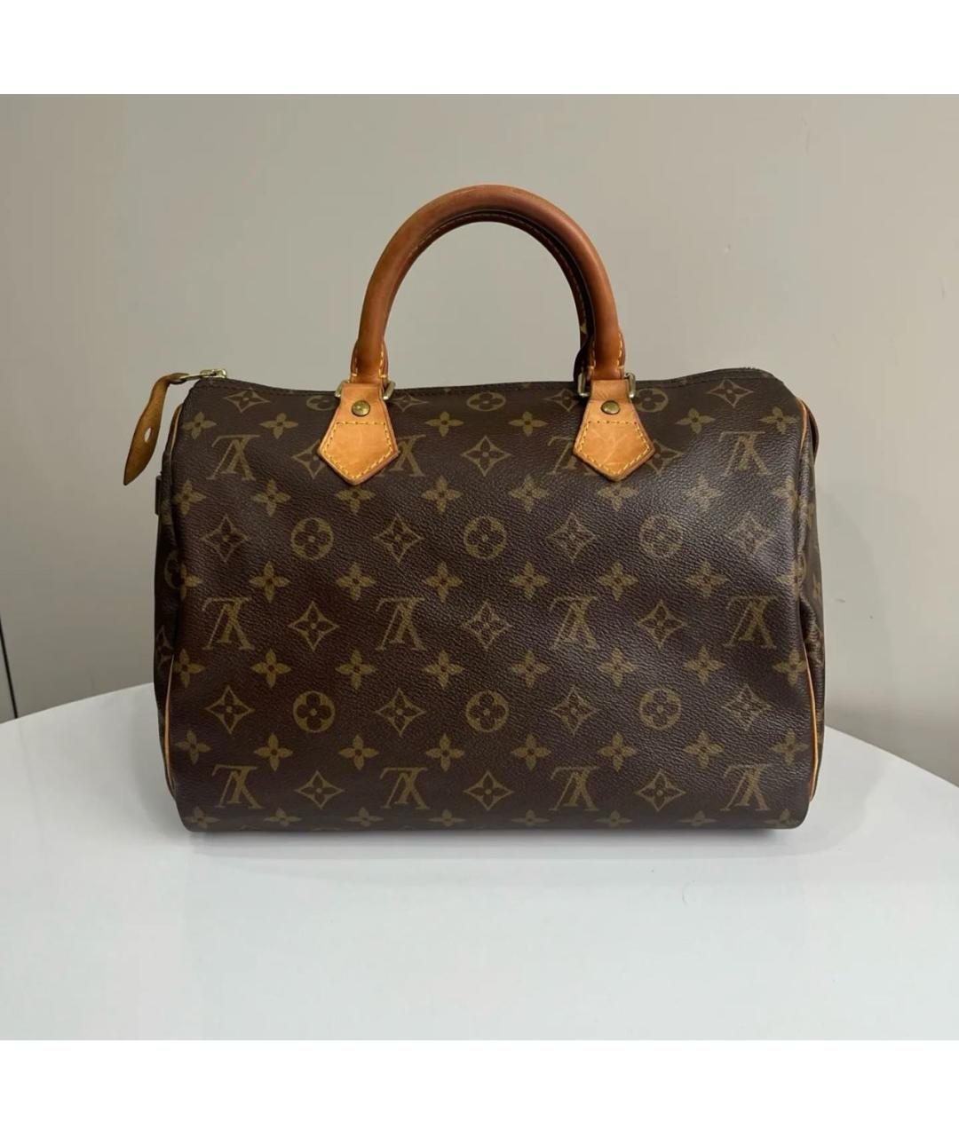 LOUIS VUITTON Коричневая сумка с короткими ручками из искусственной кожи, фото 3