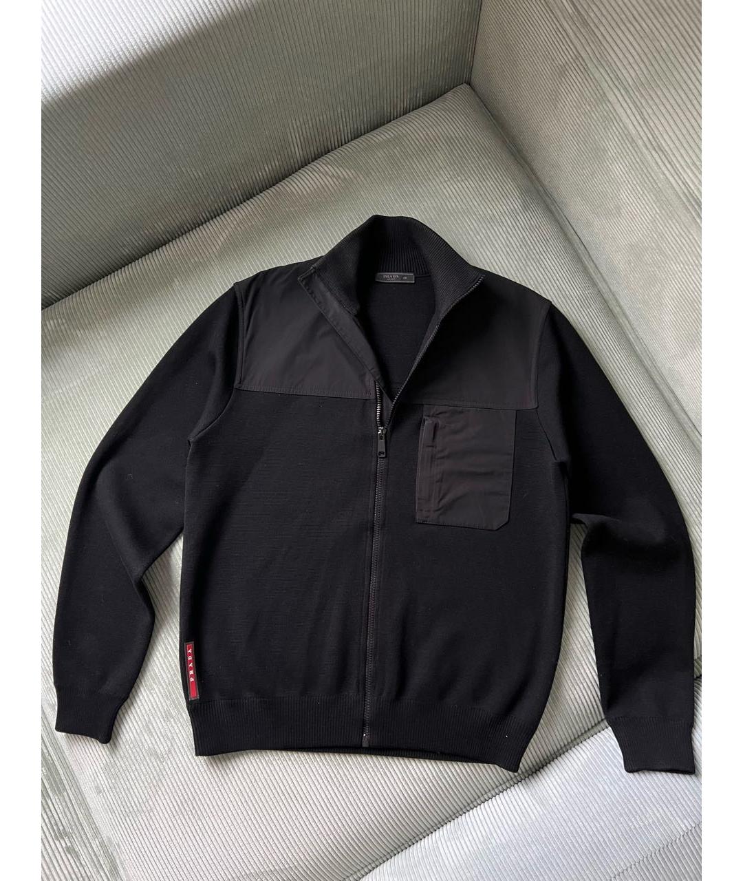 PRADA Черный шерстяной джемпер / свитер, фото 8