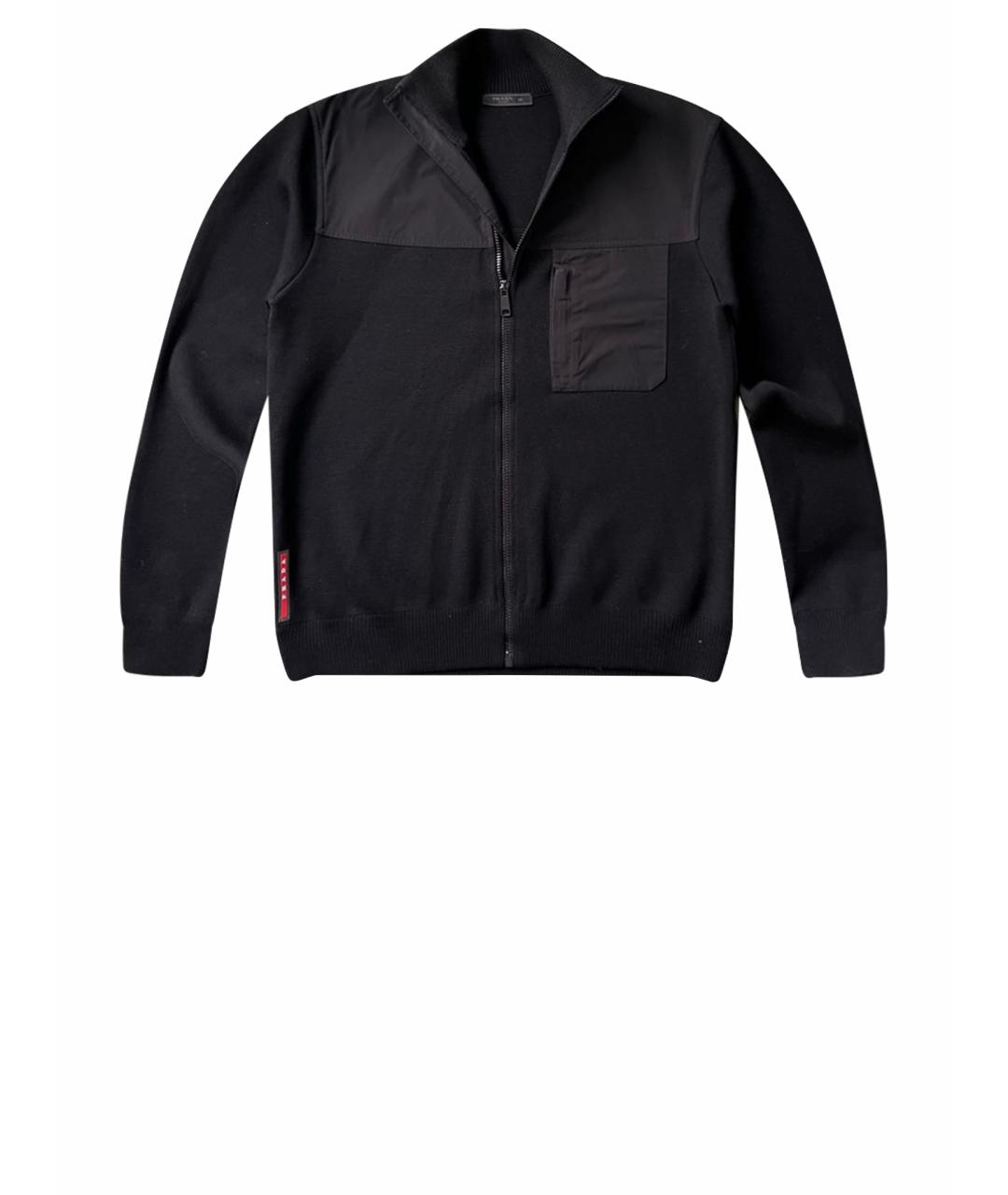 PRADA Черный шерстяной джемпер / свитер, фото 1