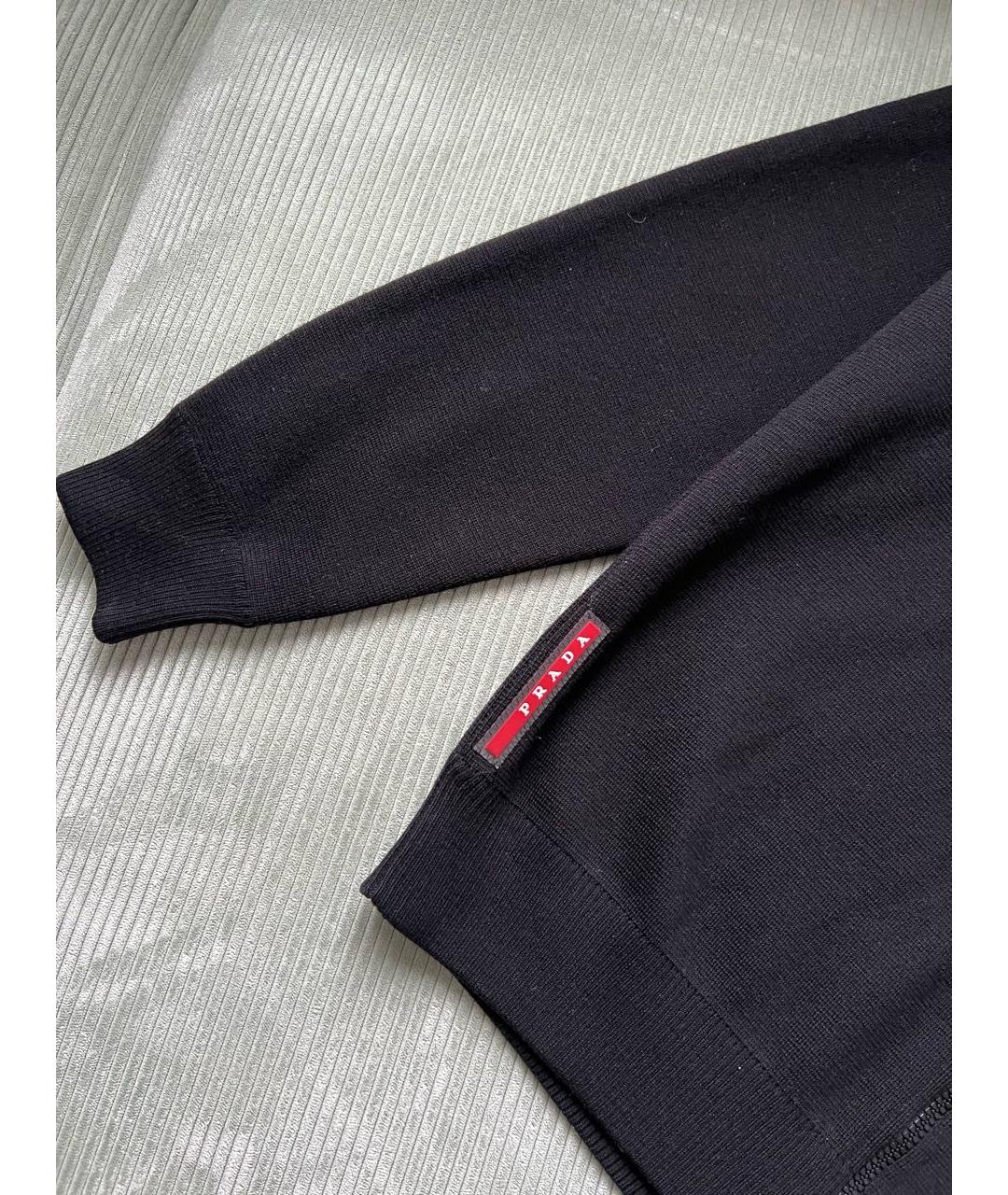PRADA Черный шерстяной джемпер / свитер, фото 3
