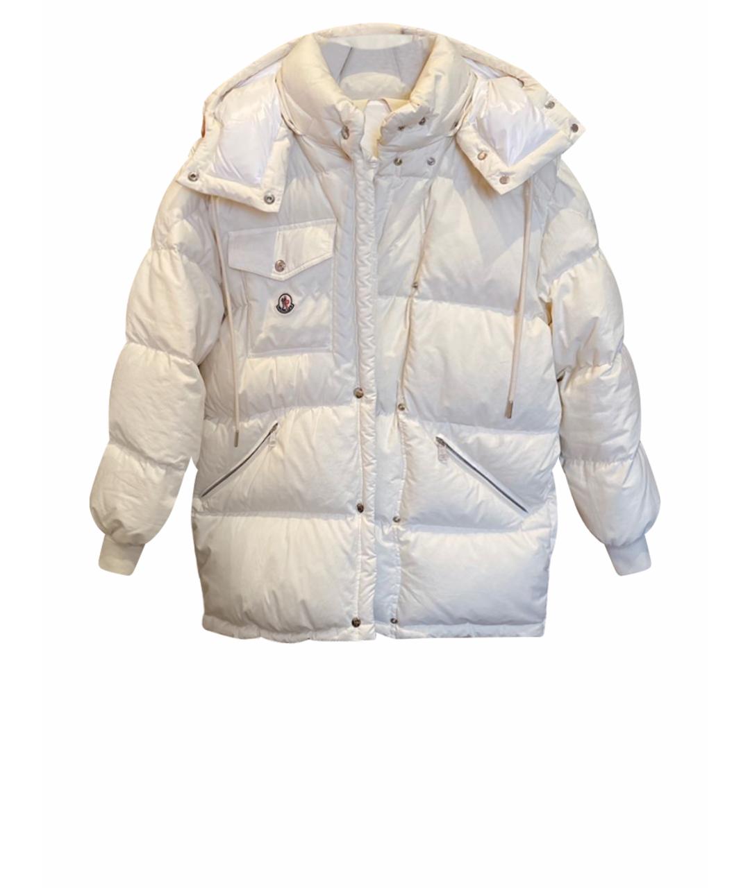 MONCLER Белый хлопковый пуховик, фото 1