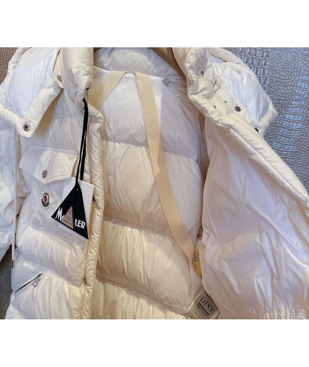 MONCLER Белый хлопковый пуховик, фото 8