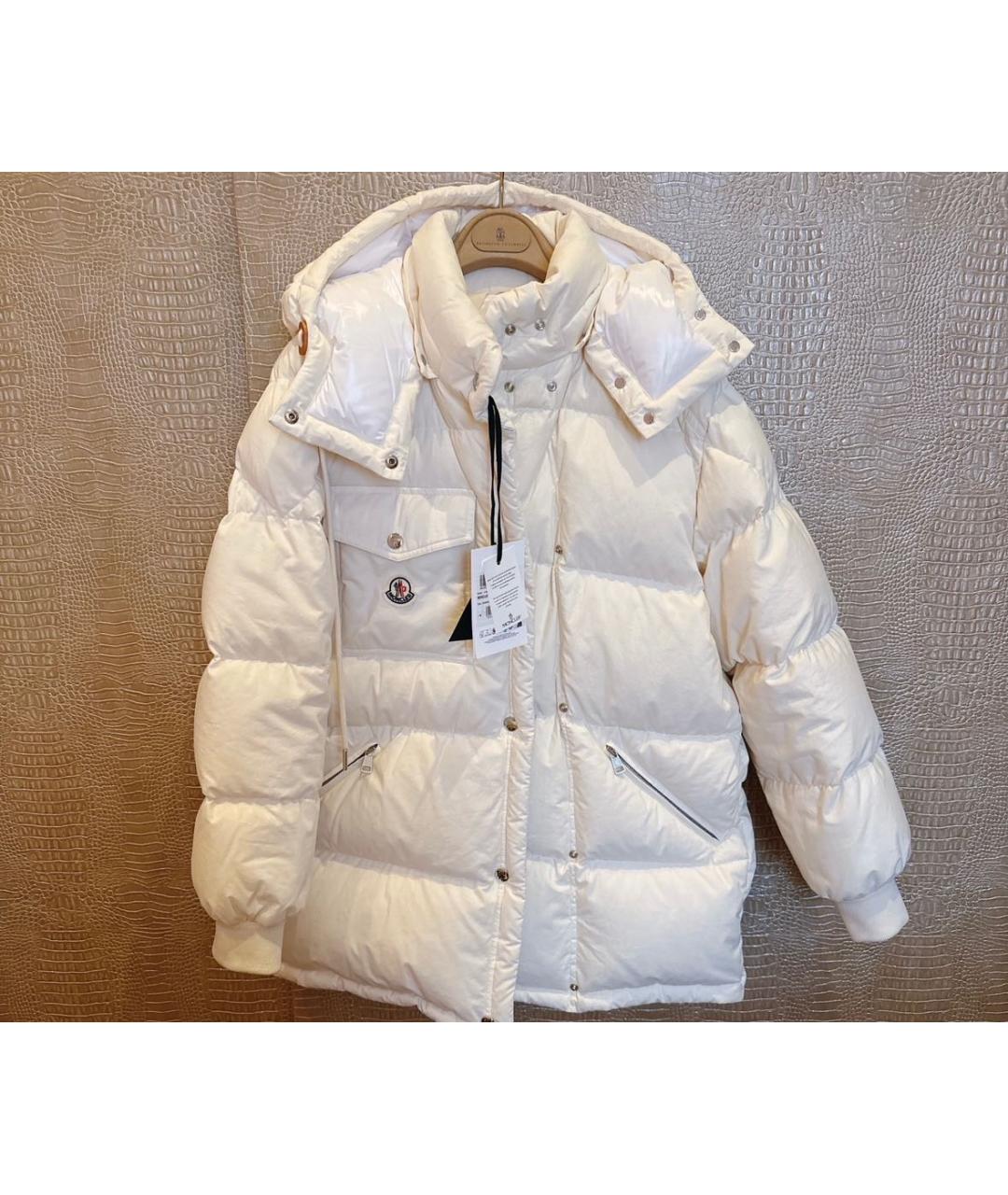 MONCLER Белый хлопковый пуховик, фото 2