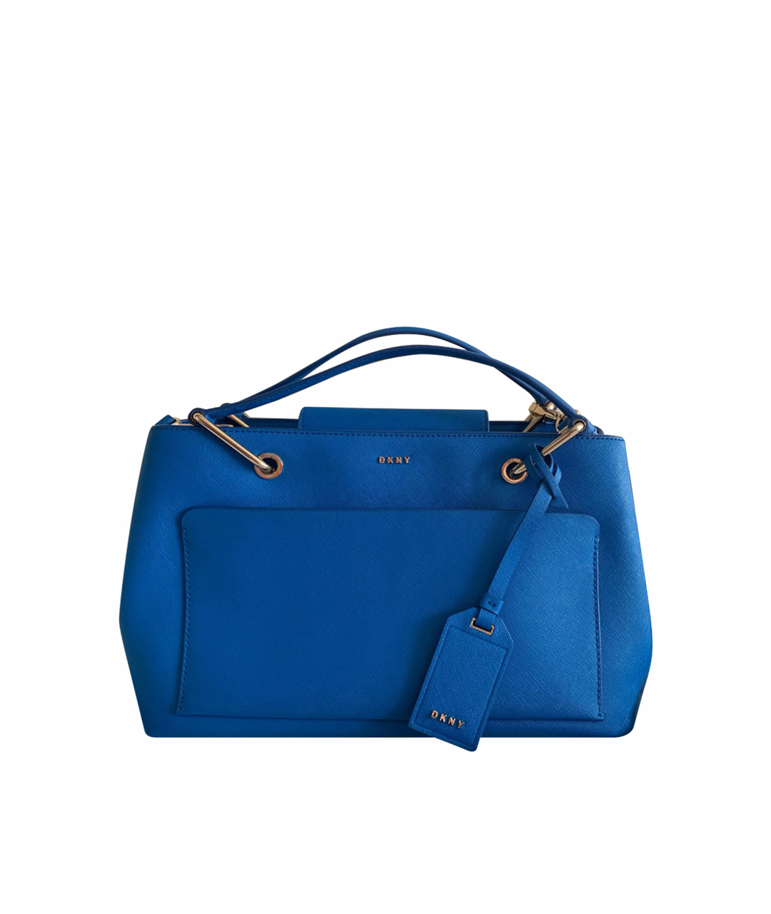 DKNY Синяя кожаная сумка тоут, фото 1