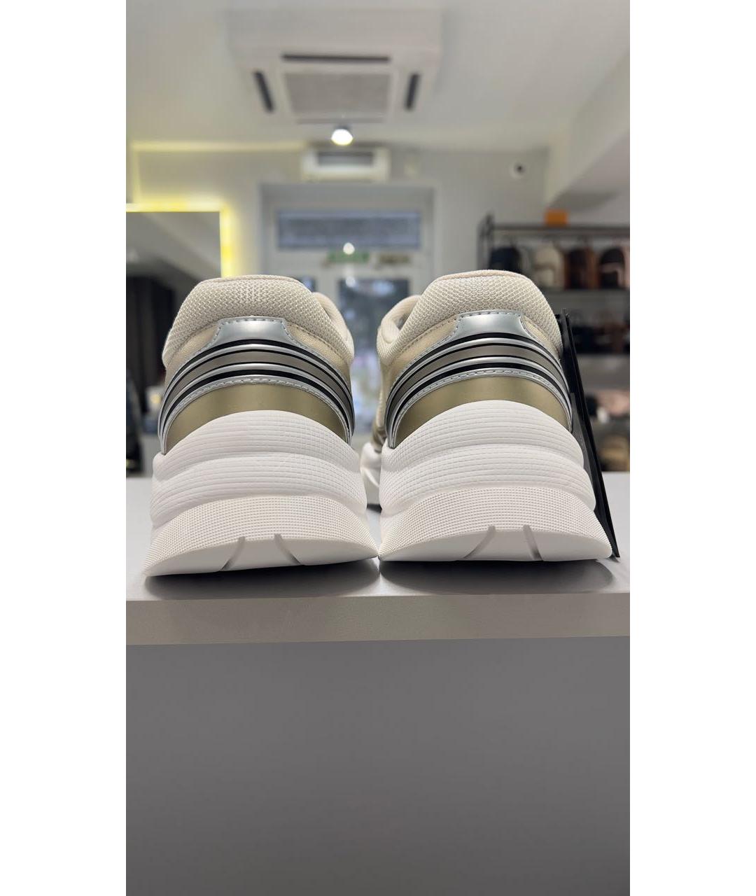 PINKO Золотые кожаные кроссовки, фото 4