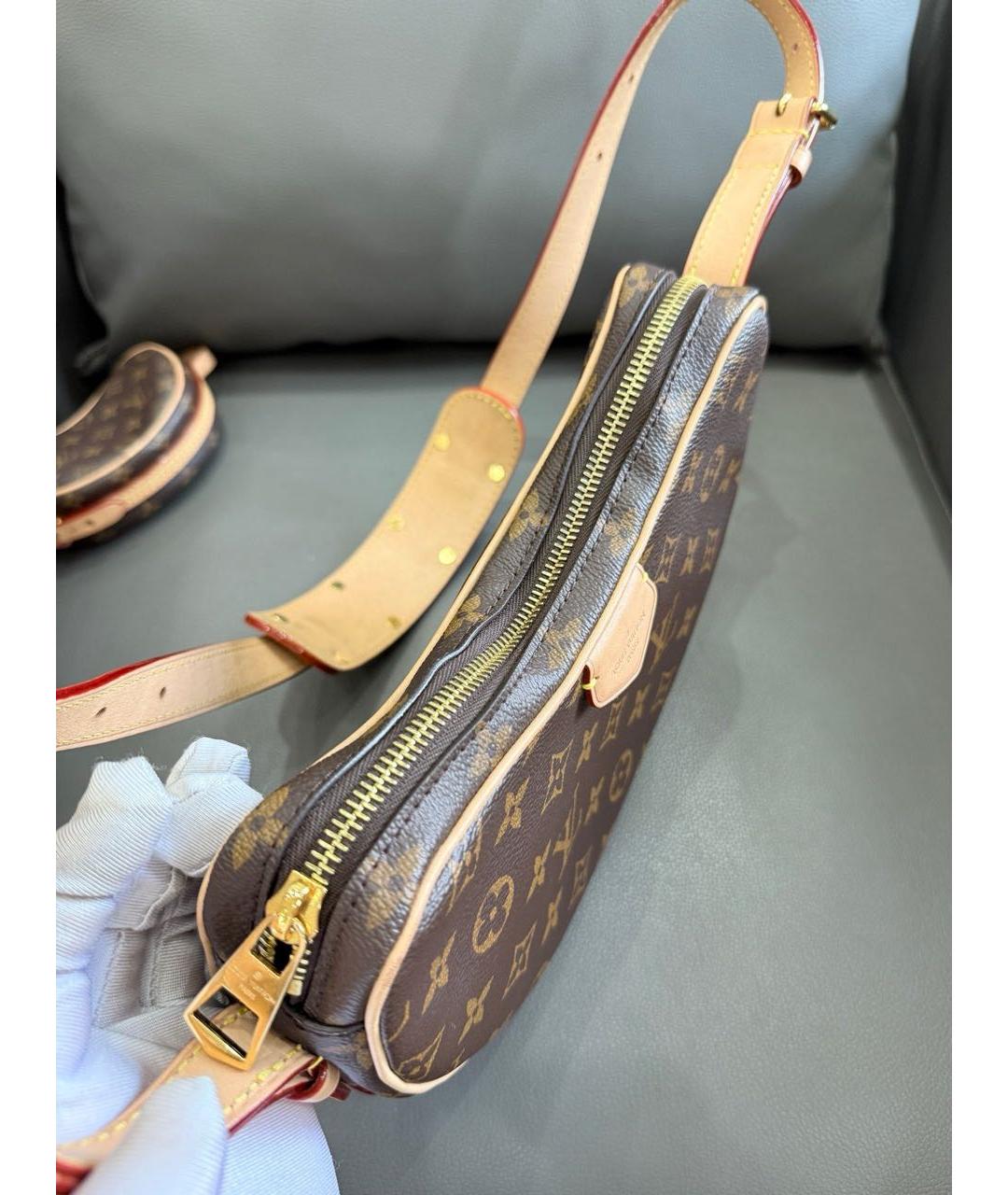 LOUIS VUITTON Коричневая кожаная сумка через плечо, фото 2