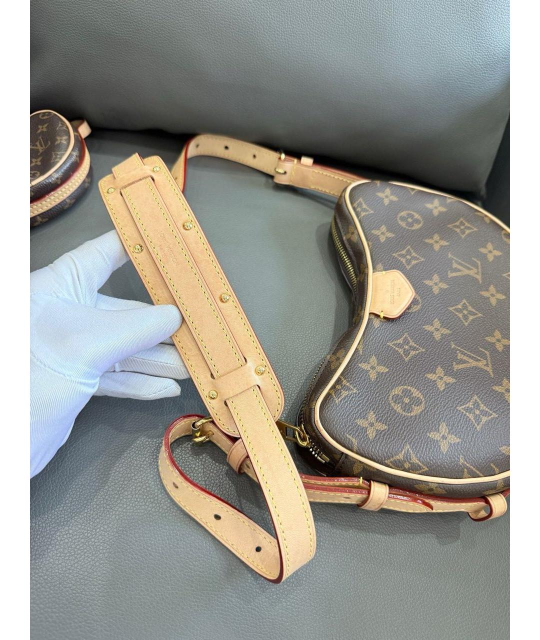 LOUIS VUITTON Коричневая кожаная сумка через плечо, фото 5