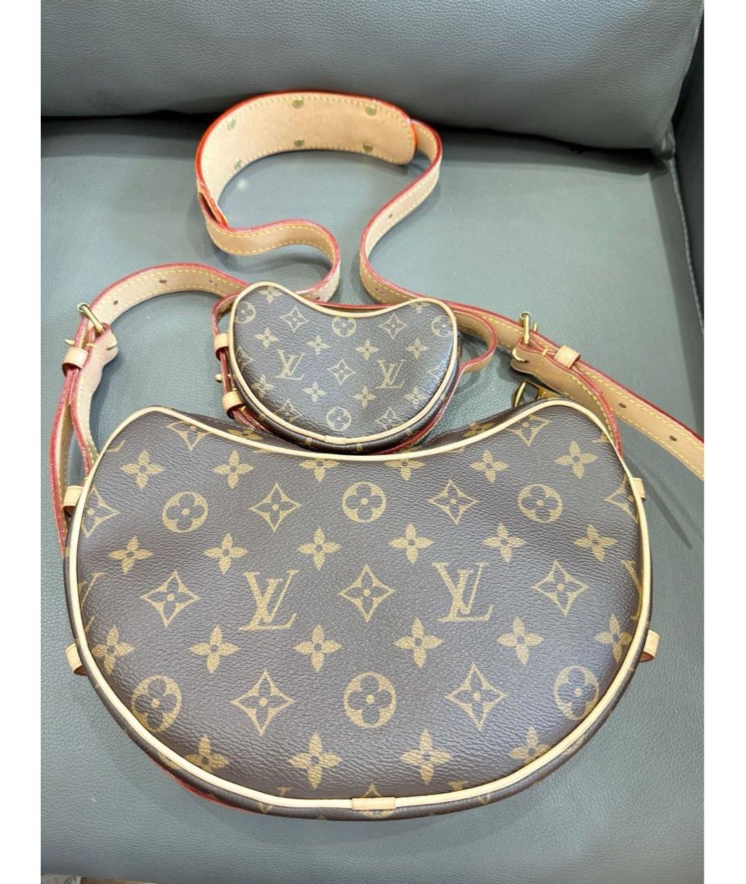 LOUIS VUITTON Коричневая кожаная сумка через плечо, фото 3