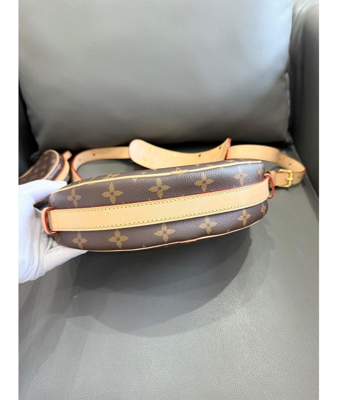LOUIS VUITTON Коричневая кожаная сумка через плечо, фото 6