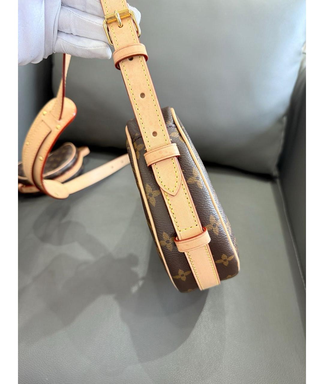 LOUIS VUITTON Коричневая кожаная сумка через плечо, фото 4