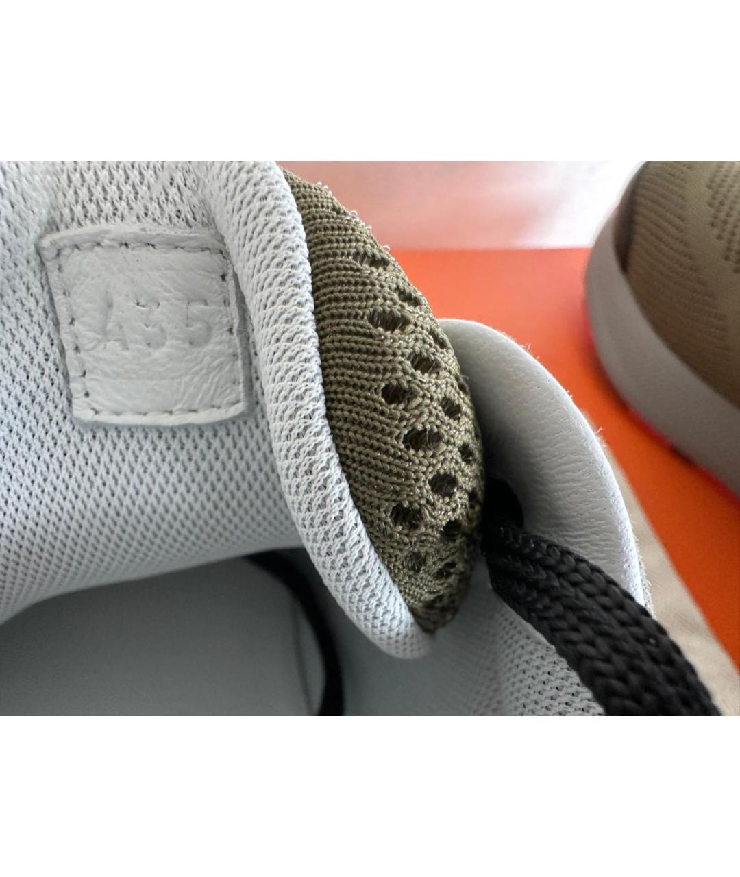 HERMES Хаки низкие кроссовки / кеды, фото 8