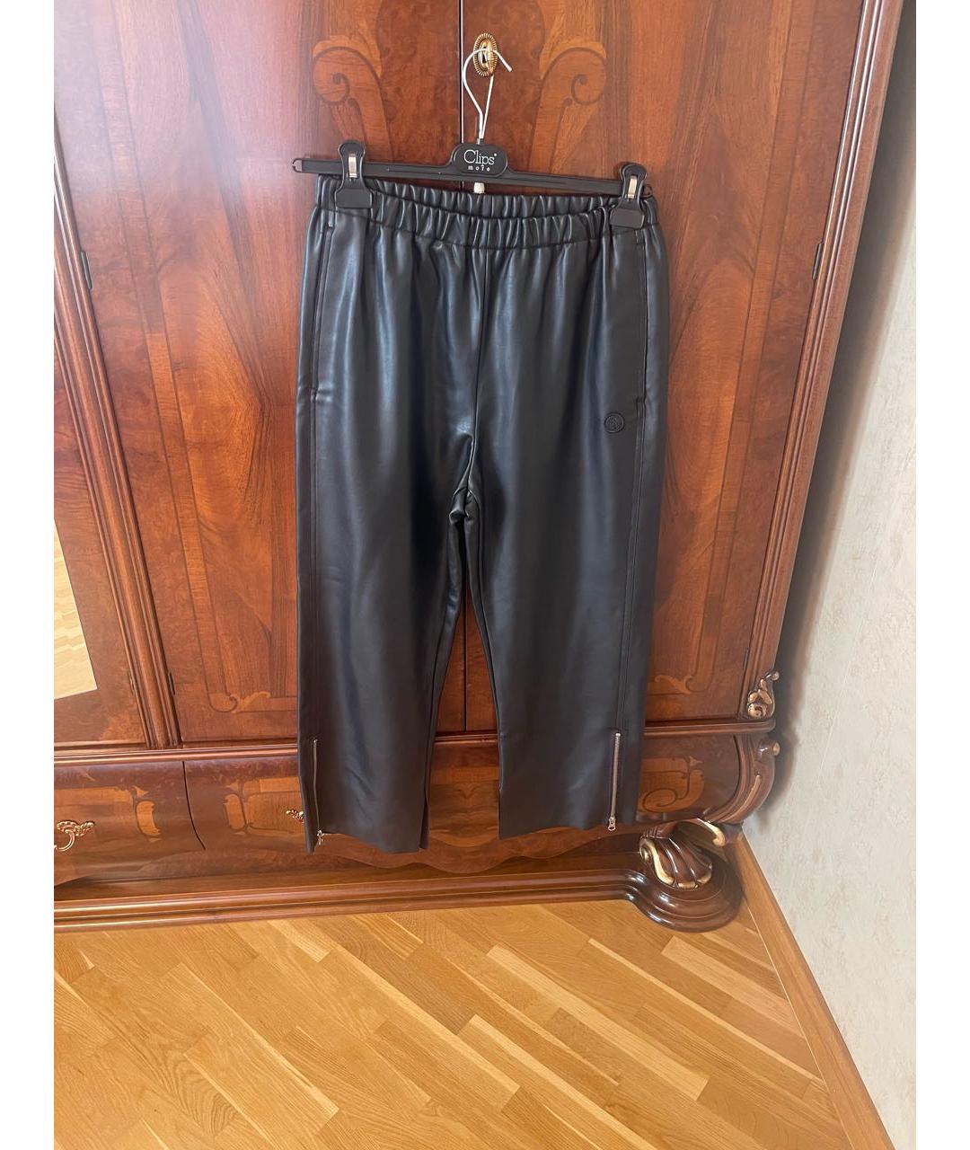 MAISON MARGIELA Черные кожаные прямые брюки, фото 6