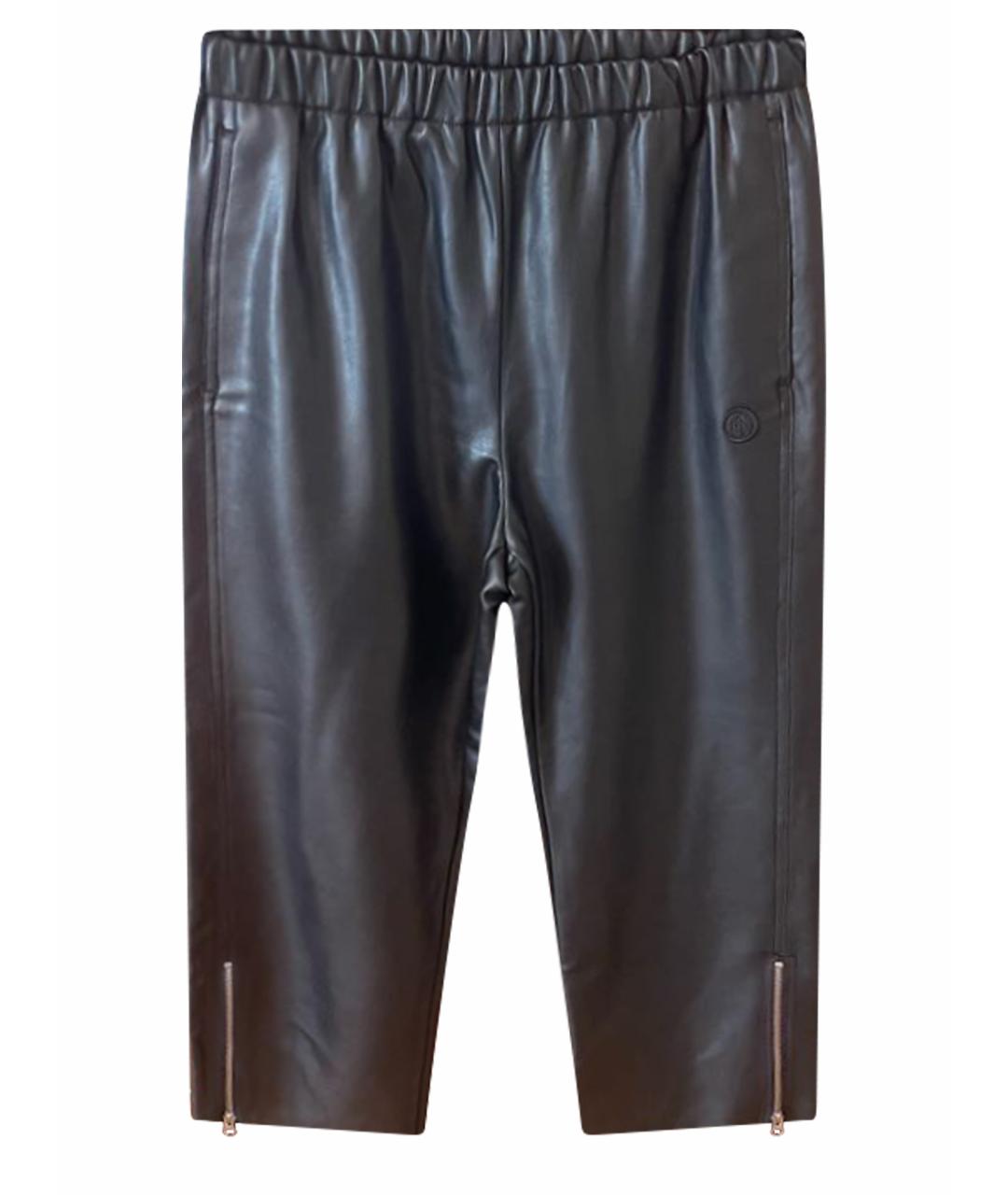 MAISON MARGIELA Черные кожаные прямые брюки, фото 1