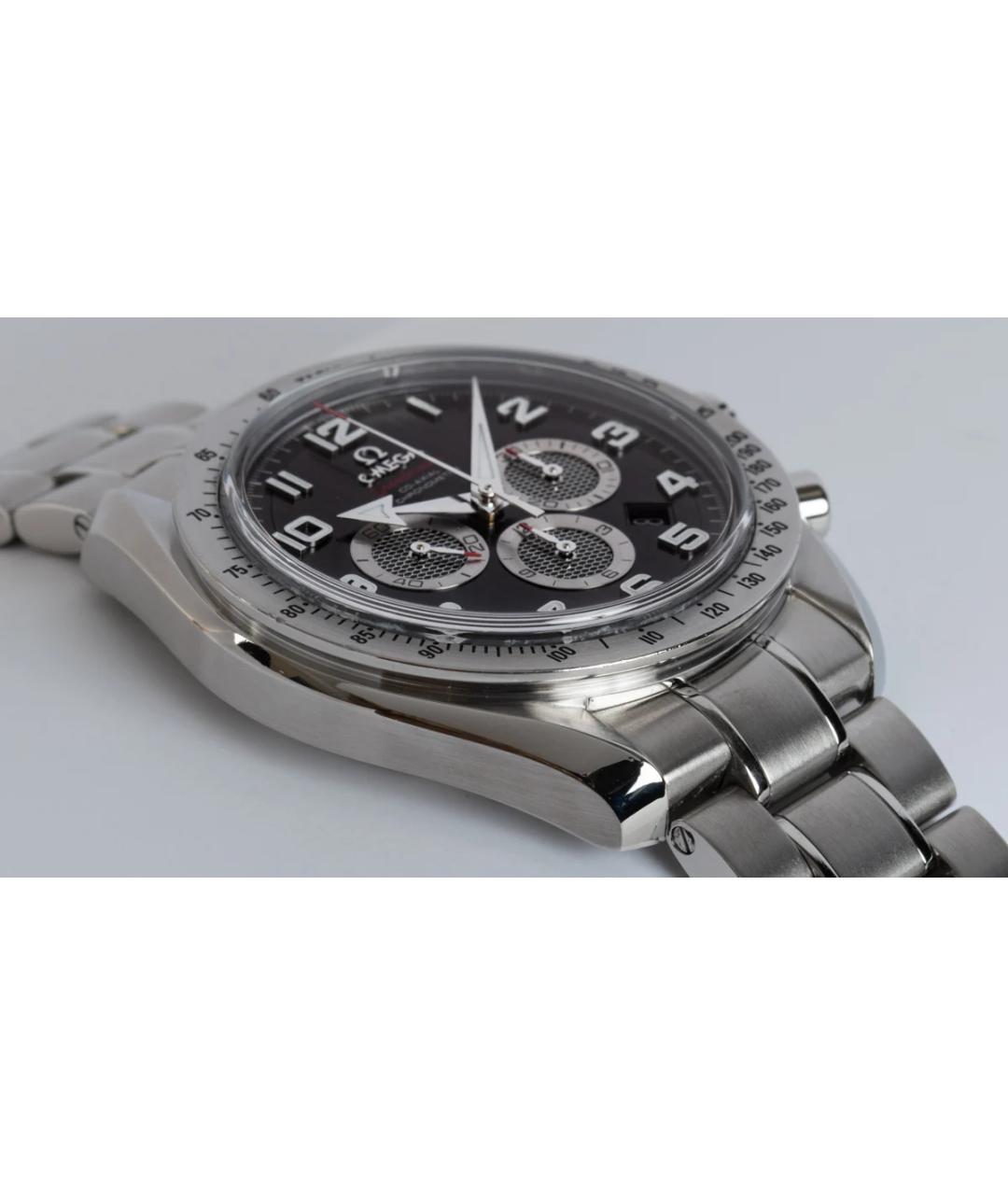 OMEGA Черные металлические часы, фото 4