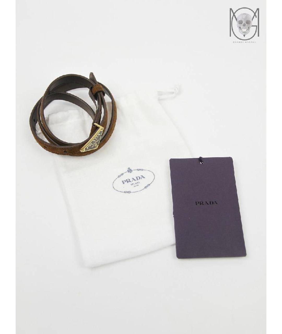 PRADA Коричневый замшевый ремень, фото 3