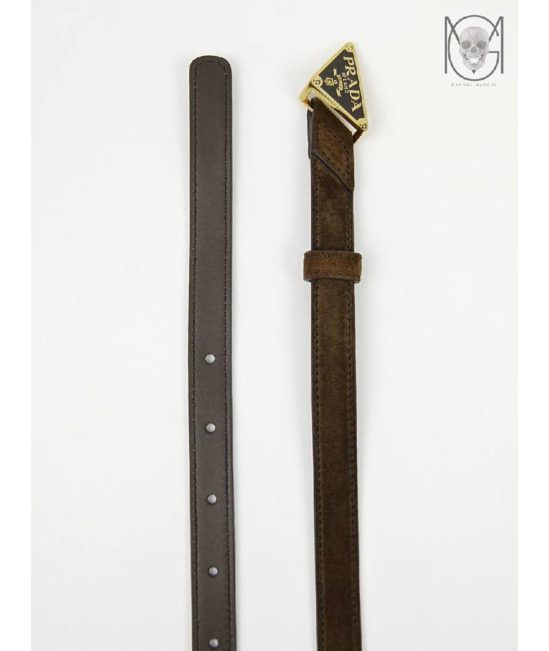 PRADA Коричневый замшевый ремень, фото 2