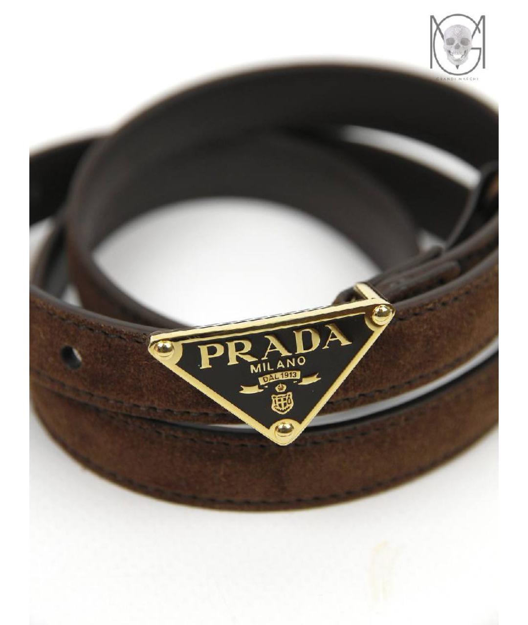 PRADA Коричневый замшевый ремень, фото 5