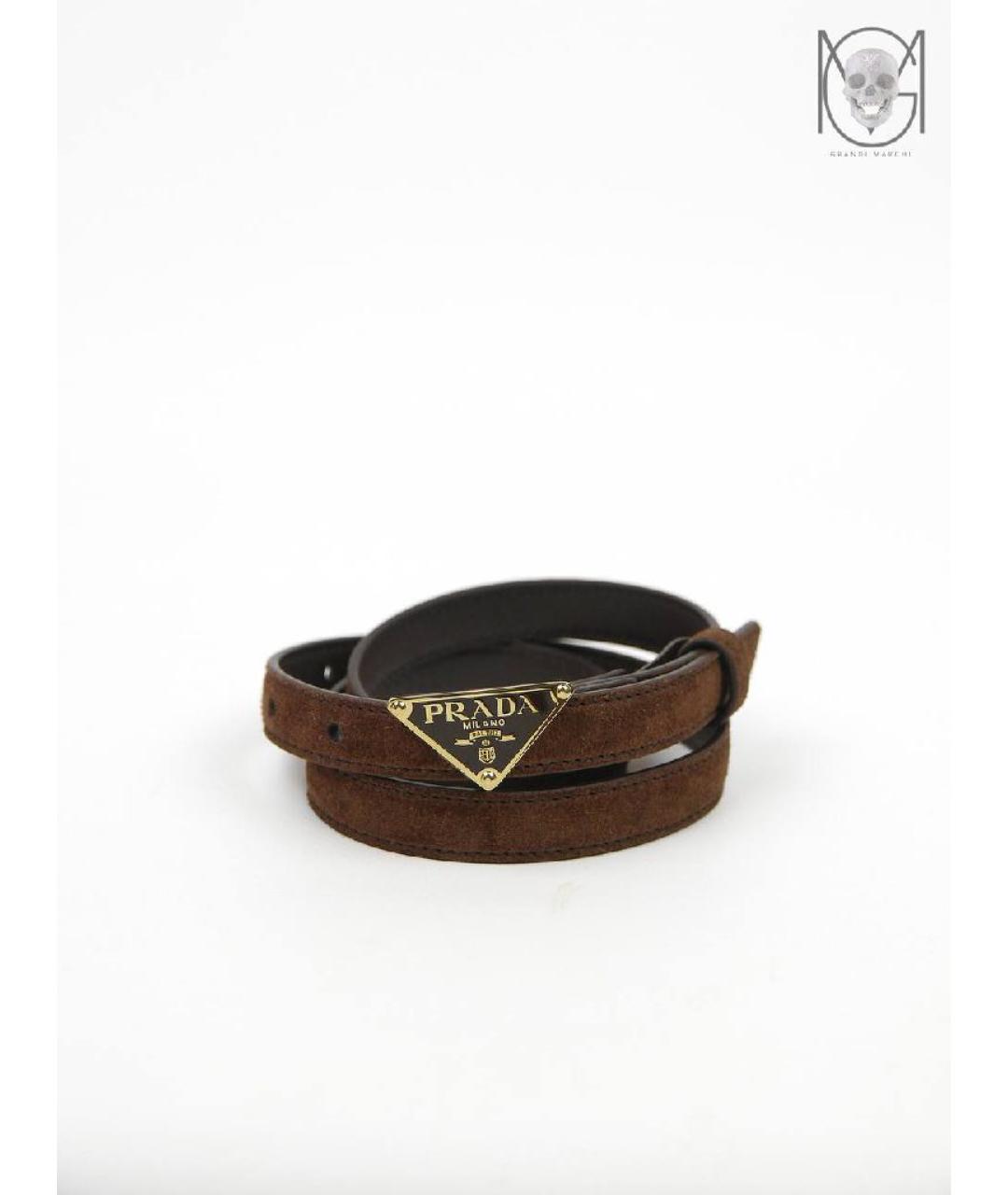 PRADA Коричневый замшевый ремень, фото 6