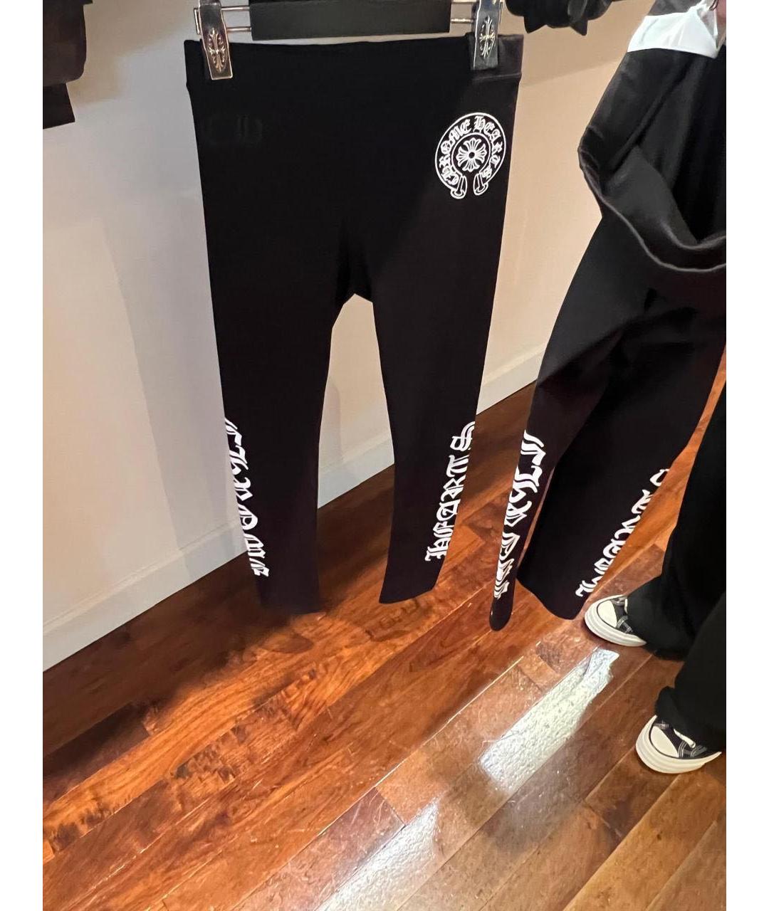 CHROME HEARTS Черные хлопко-эластановые леггинсы и велосипедки, фото 3