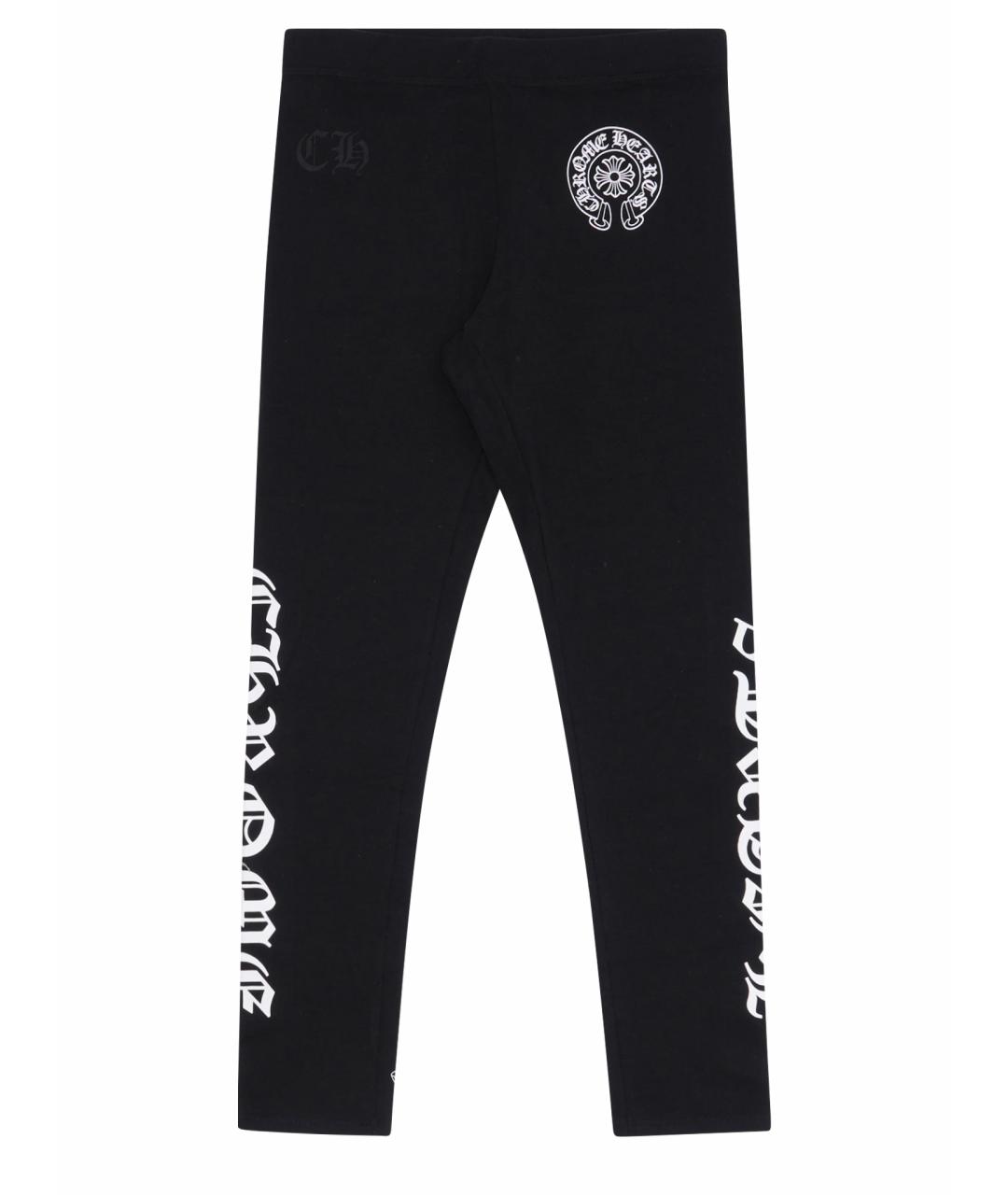 CHROME HEARTS Черные хлопко-эластановые леггинсы и велосипедки, фото 1