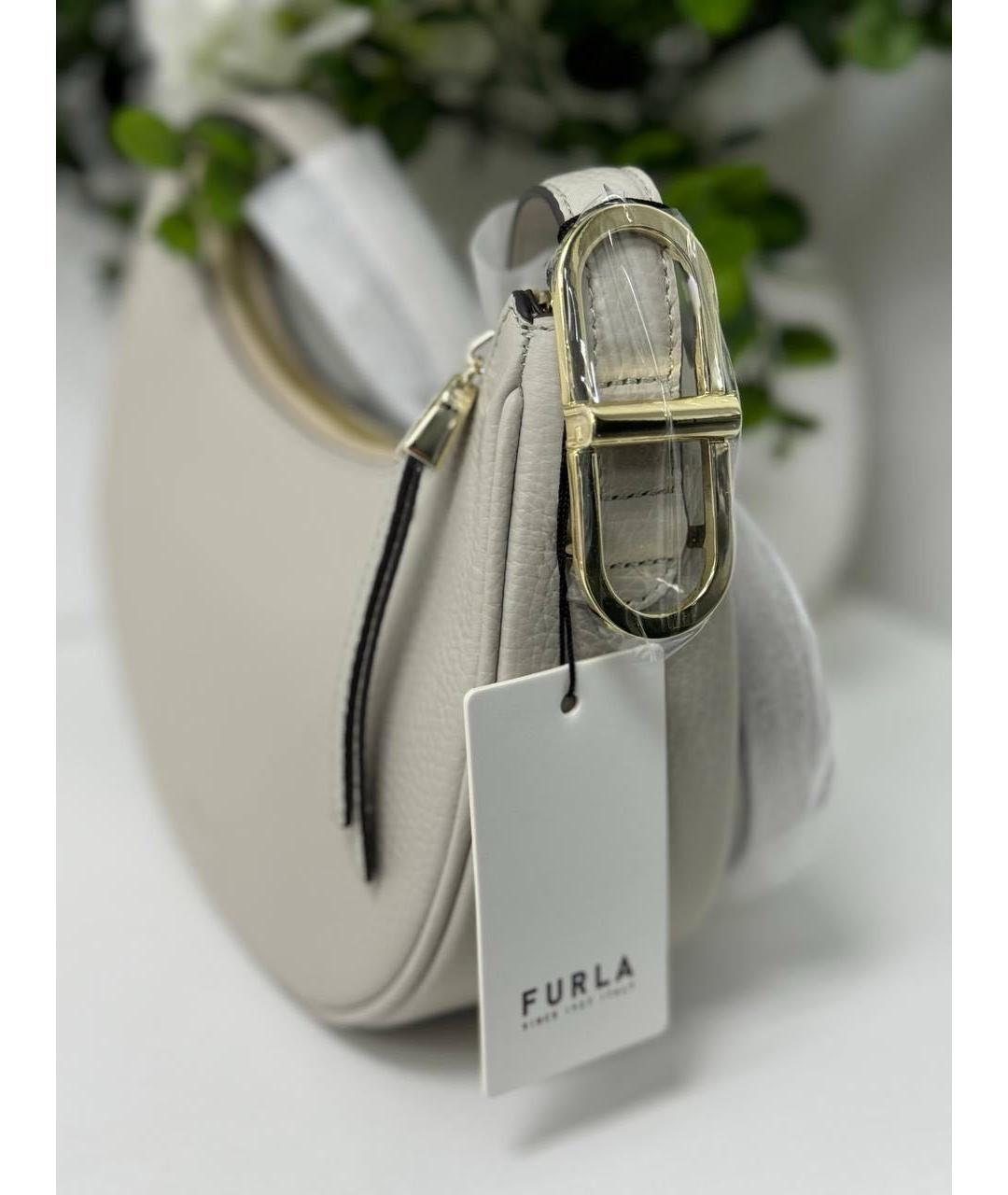 FURLA Серая кожаная сумка на плечо, фото 2