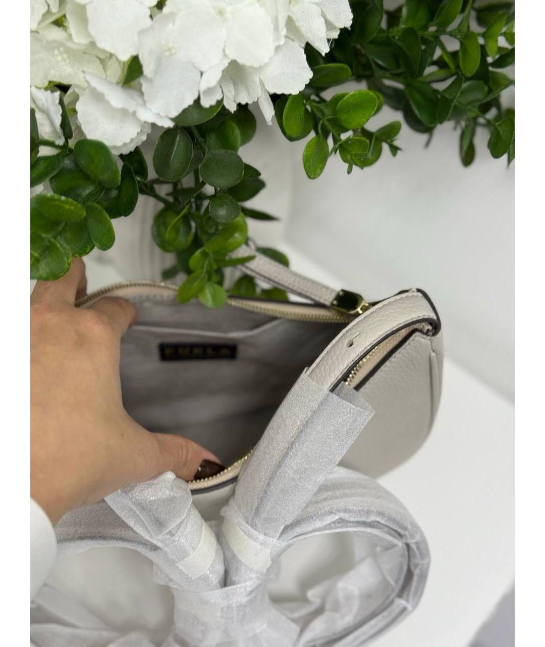 FURLA Серая кожаная сумка на плечо, фото 4