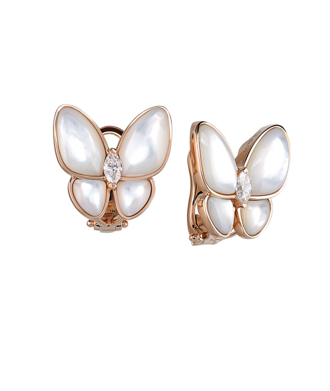 VAN CLEEF & ARPELS Белые серьги из розового золота, фото 1