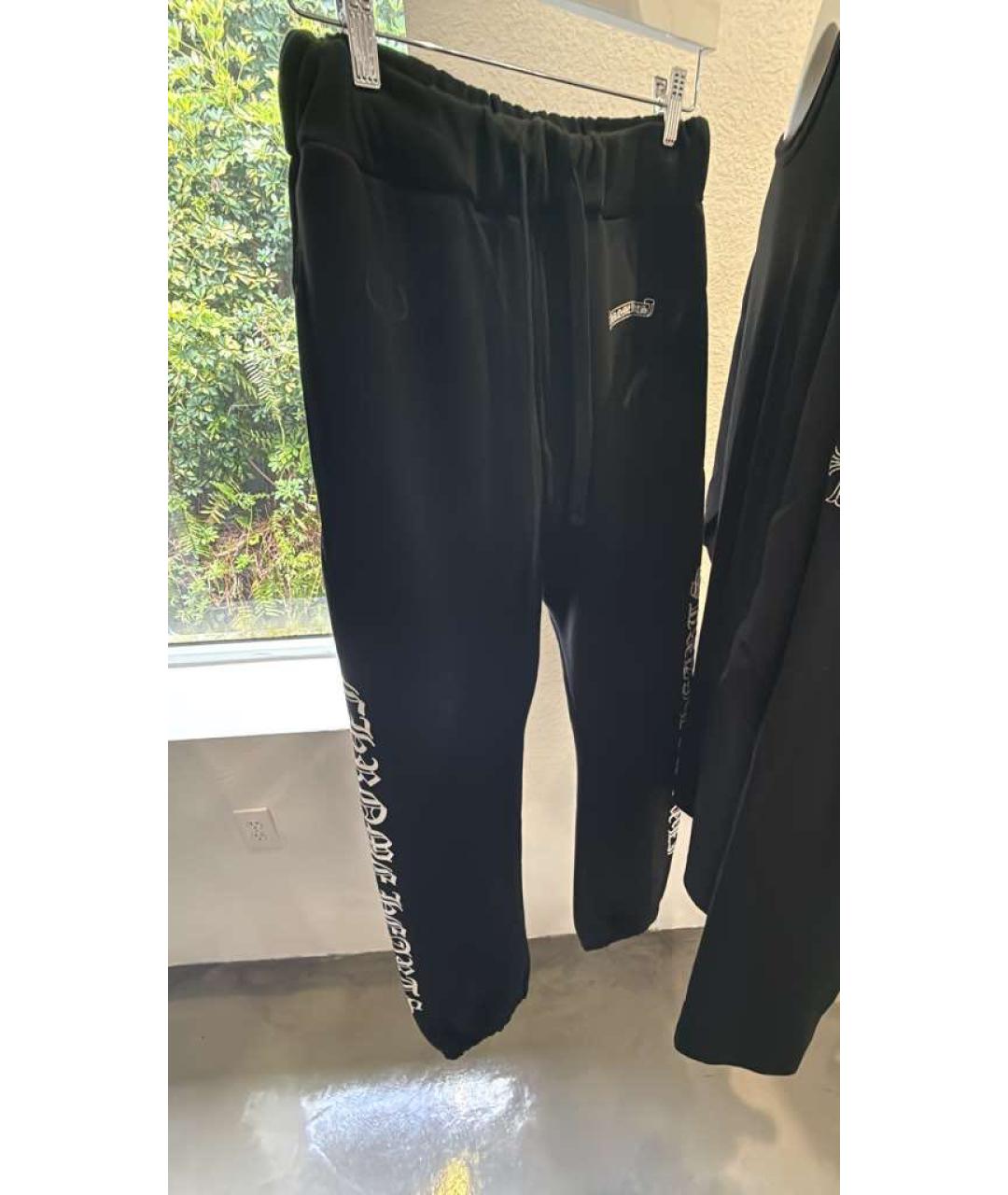 CHROME HEARTS Черные хлопковые брюки широкие, фото 3