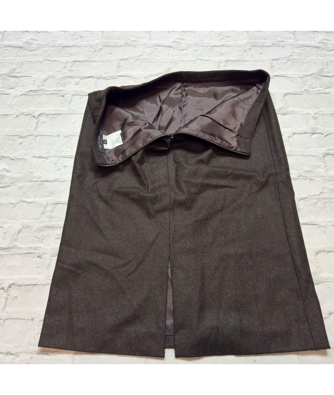 ETRO Коричневая шерстяная юбка миди, фото 3