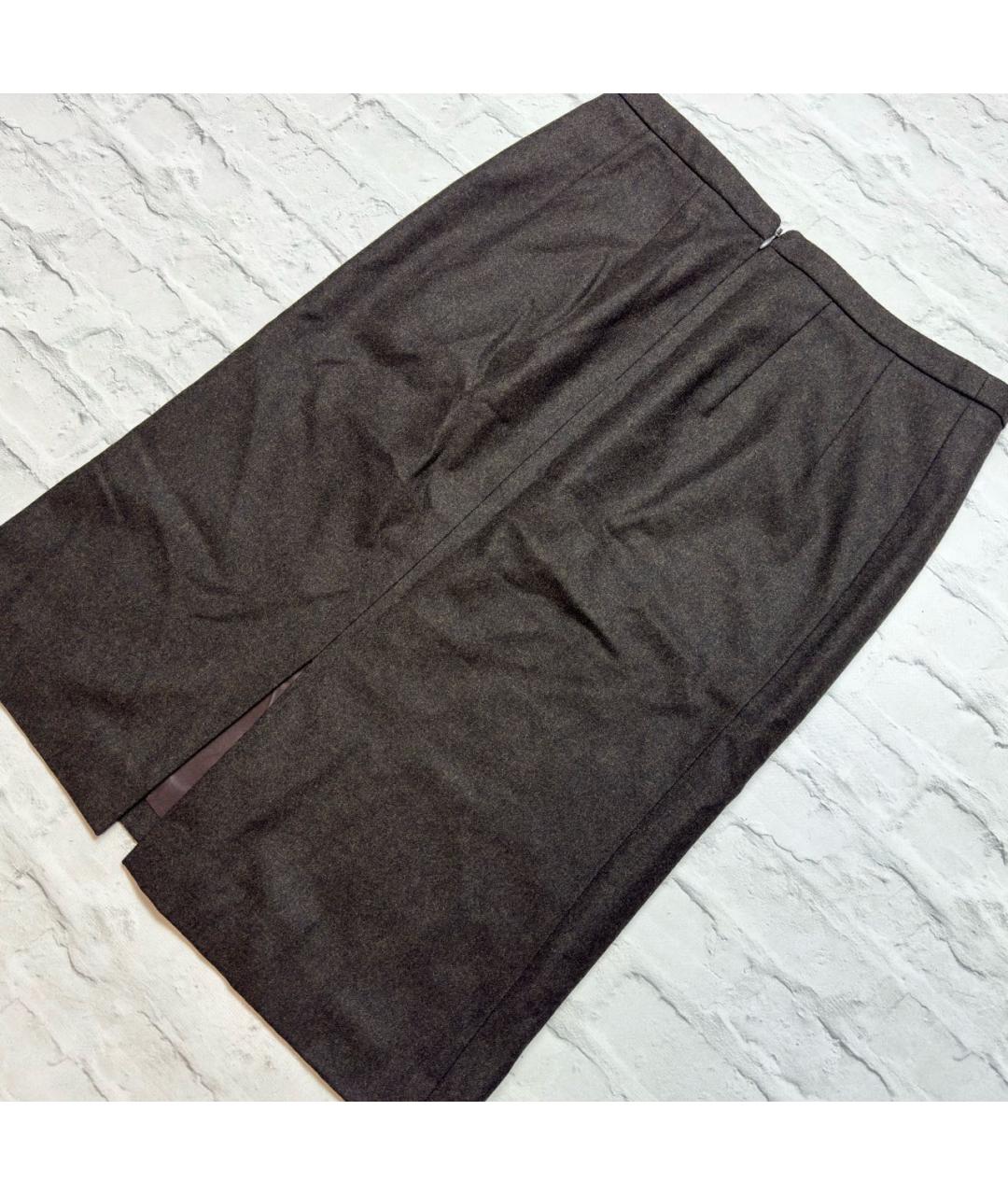 ETRO Коричневая шерстяная юбка миди, фото 5