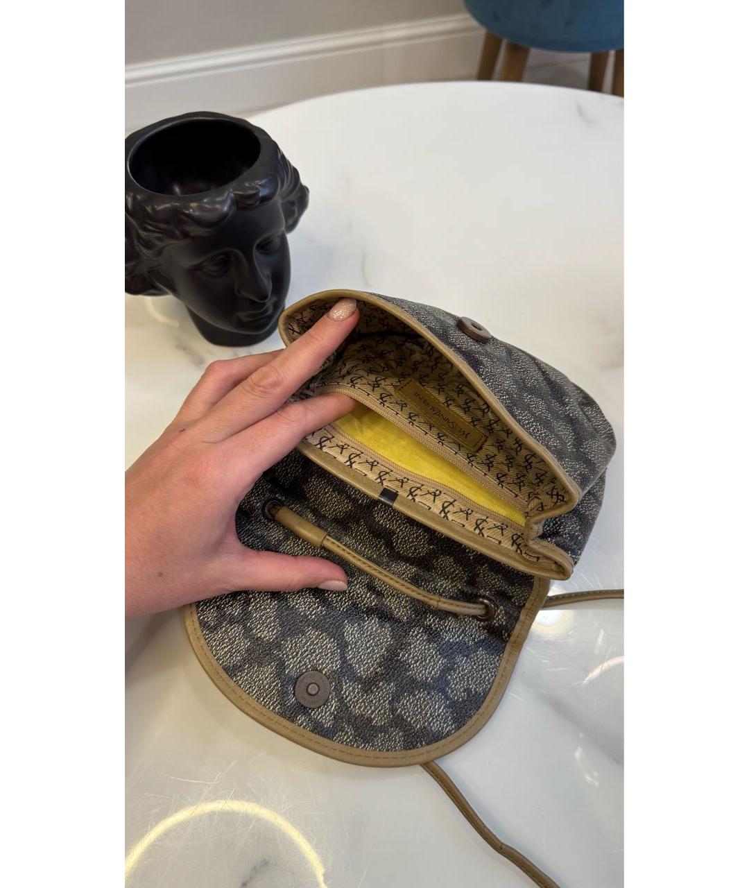 SAINT LAURENT Бежевая кожаная сумка через плечо, фото 5