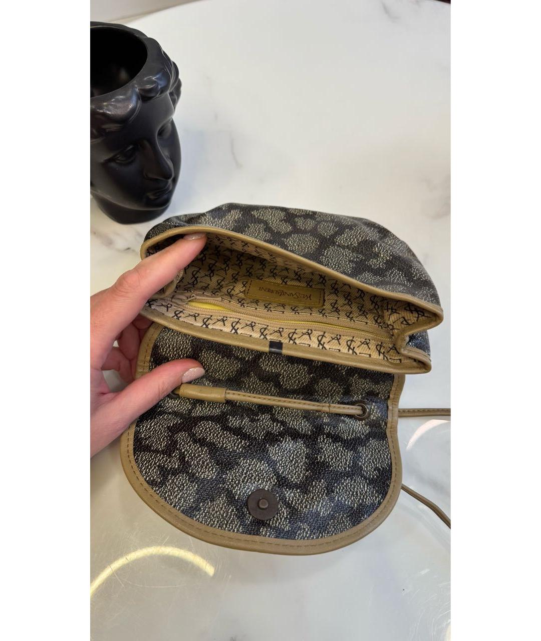 SAINT LAURENT Бежевая кожаная сумка через плечо, фото 4