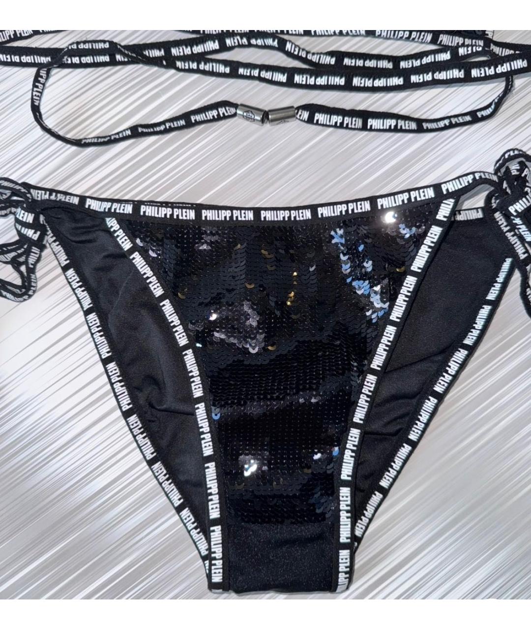 PHILIPP PLEIN Черный полиамидовый купальник, фото 3