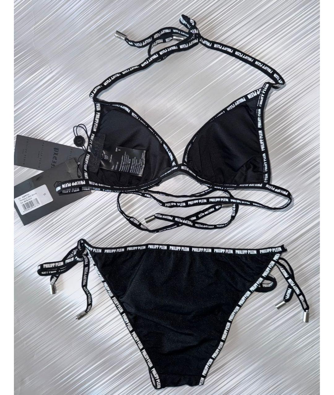 PHILIPP PLEIN Черный полиамидовый купальник, фото 6