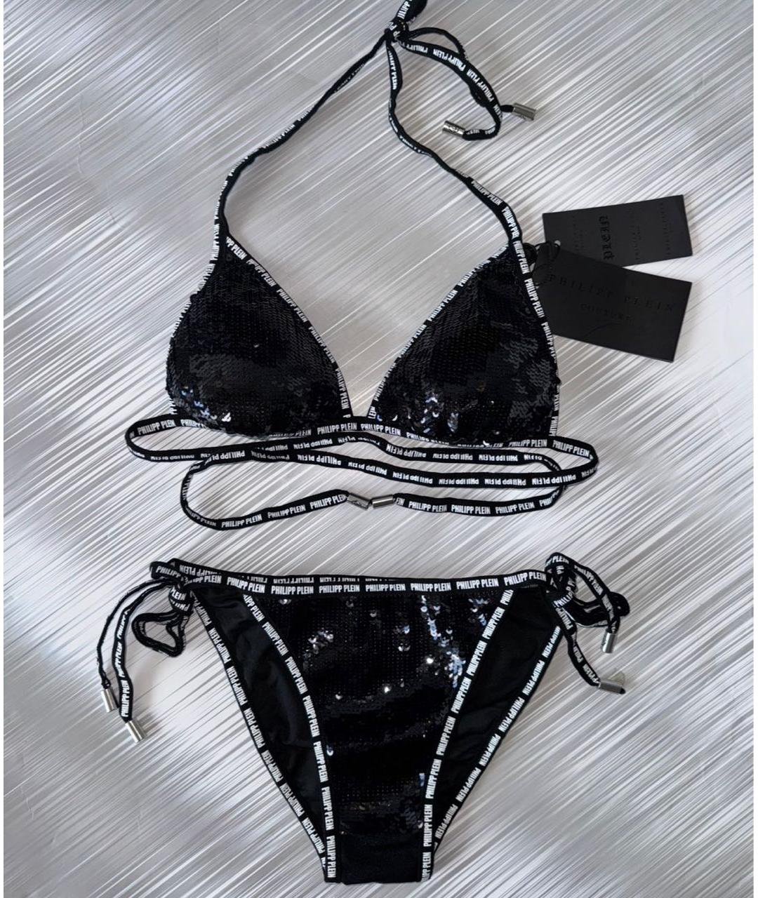 PHILIPP PLEIN Черный полиамидовый купальник, фото 9