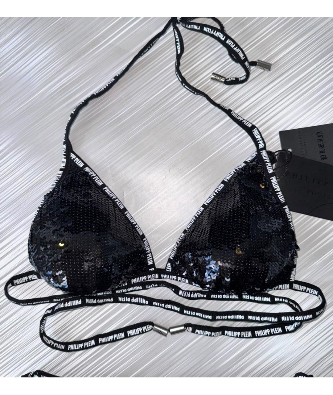 PHILIPP PLEIN Черный полиамидовый купальник, фото 2