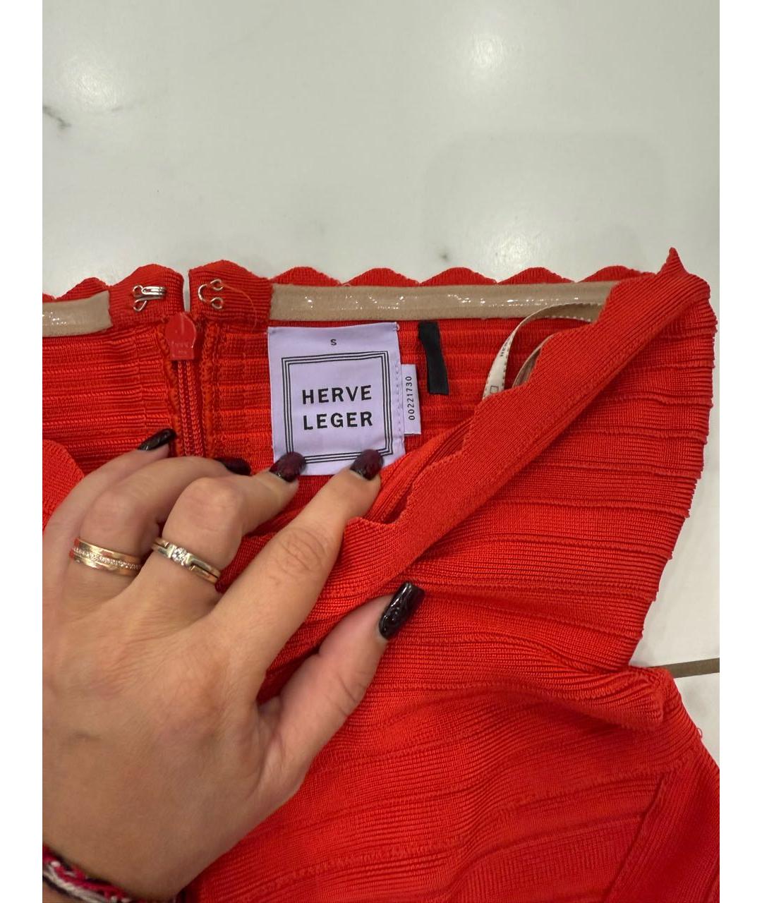 HERVE LEGER Красное коктейльное платье, фото 3