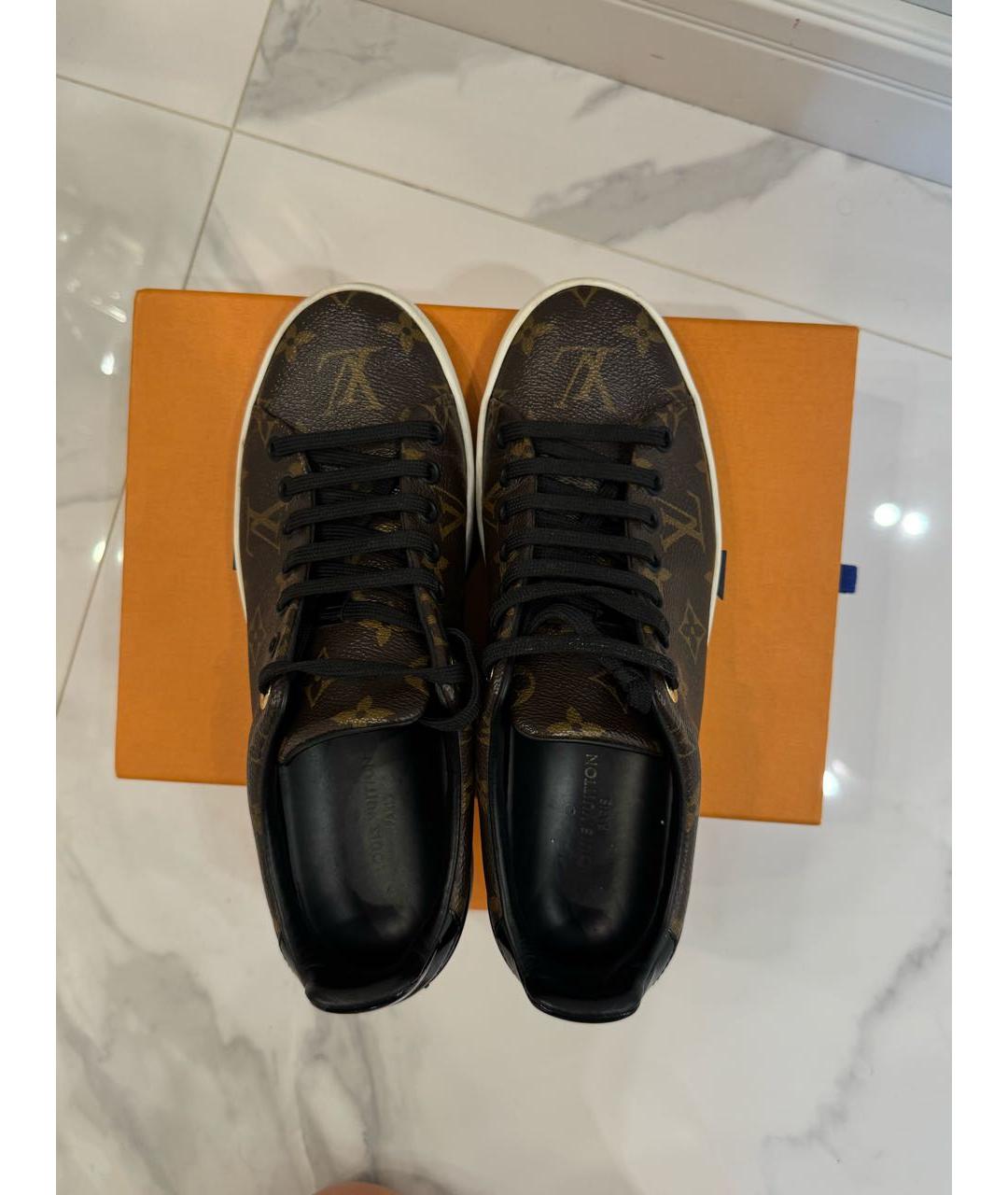 LOUIS VUITTON Коричневые кожаные кеды, фото 3