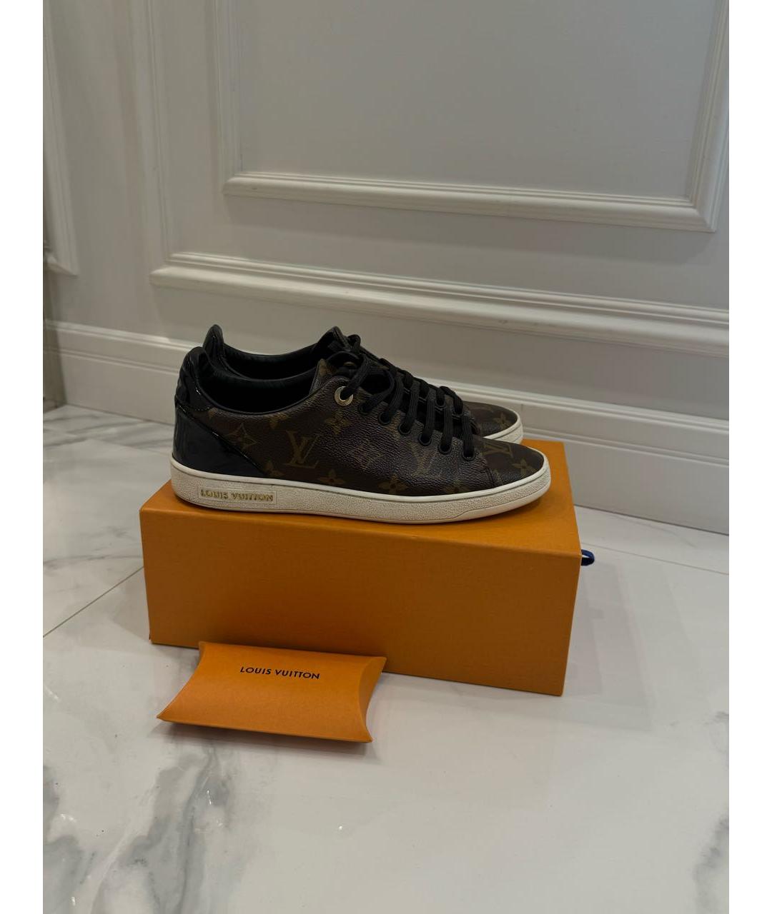 LOUIS VUITTON Коричневые кожаные кеды, фото 9