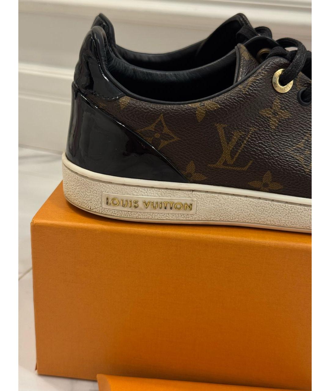 LOUIS VUITTON Коричневые кожаные кеды, фото 8