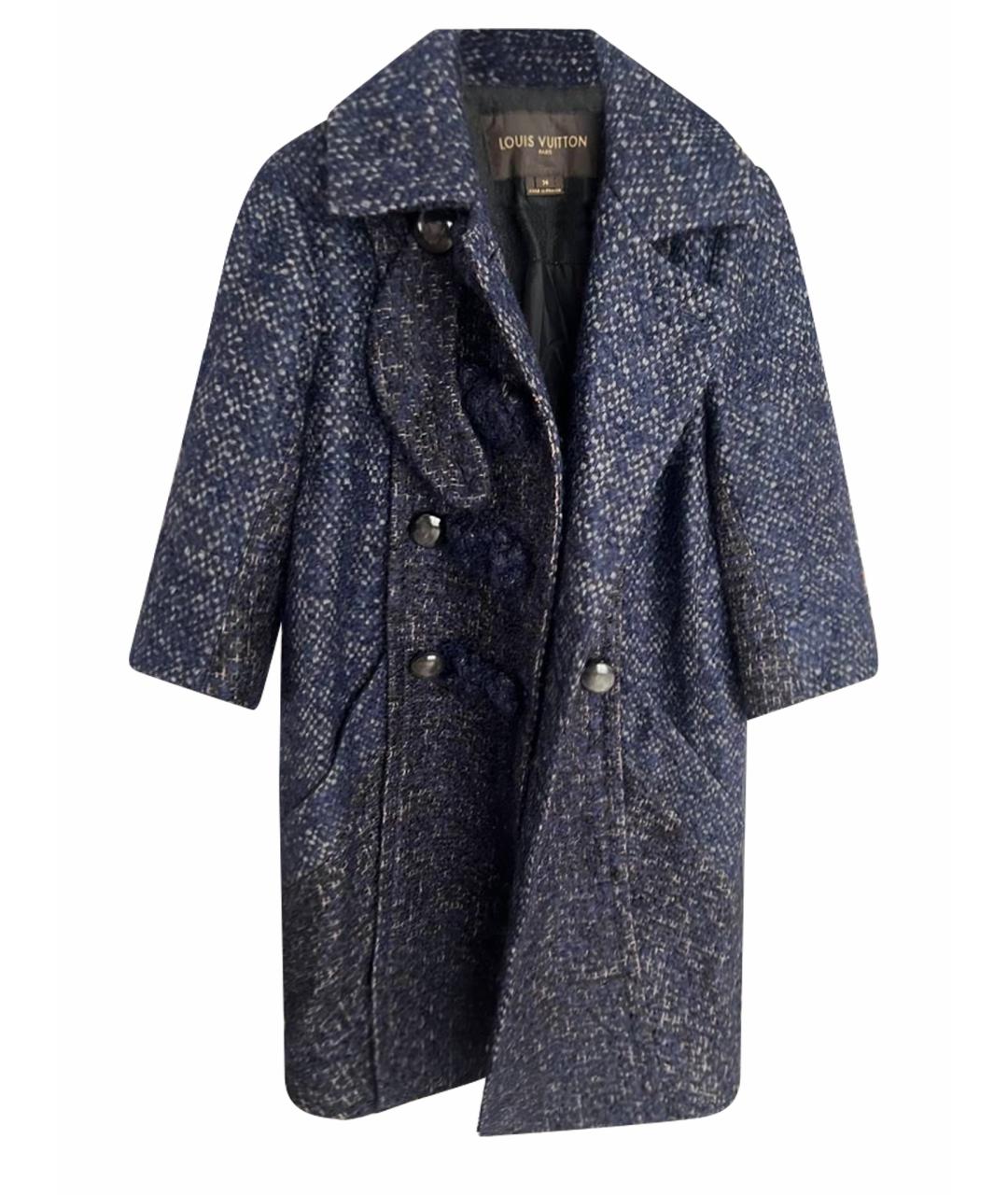 LOUIS VUITTON Синее шерстяное пальто, фото 1