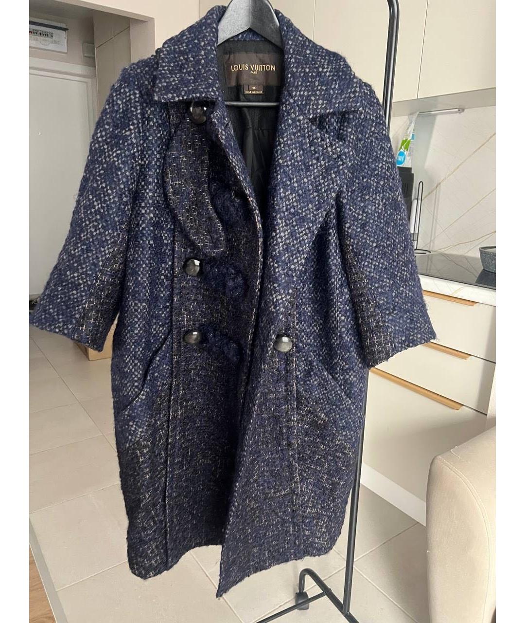 LOUIS VUITTON Синее шерстяное пальто, фото 5