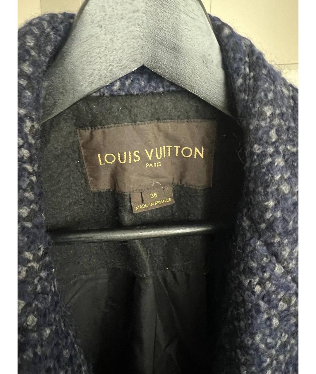 LOUIS VUITTON Синее шерстяное пальто, фото 3